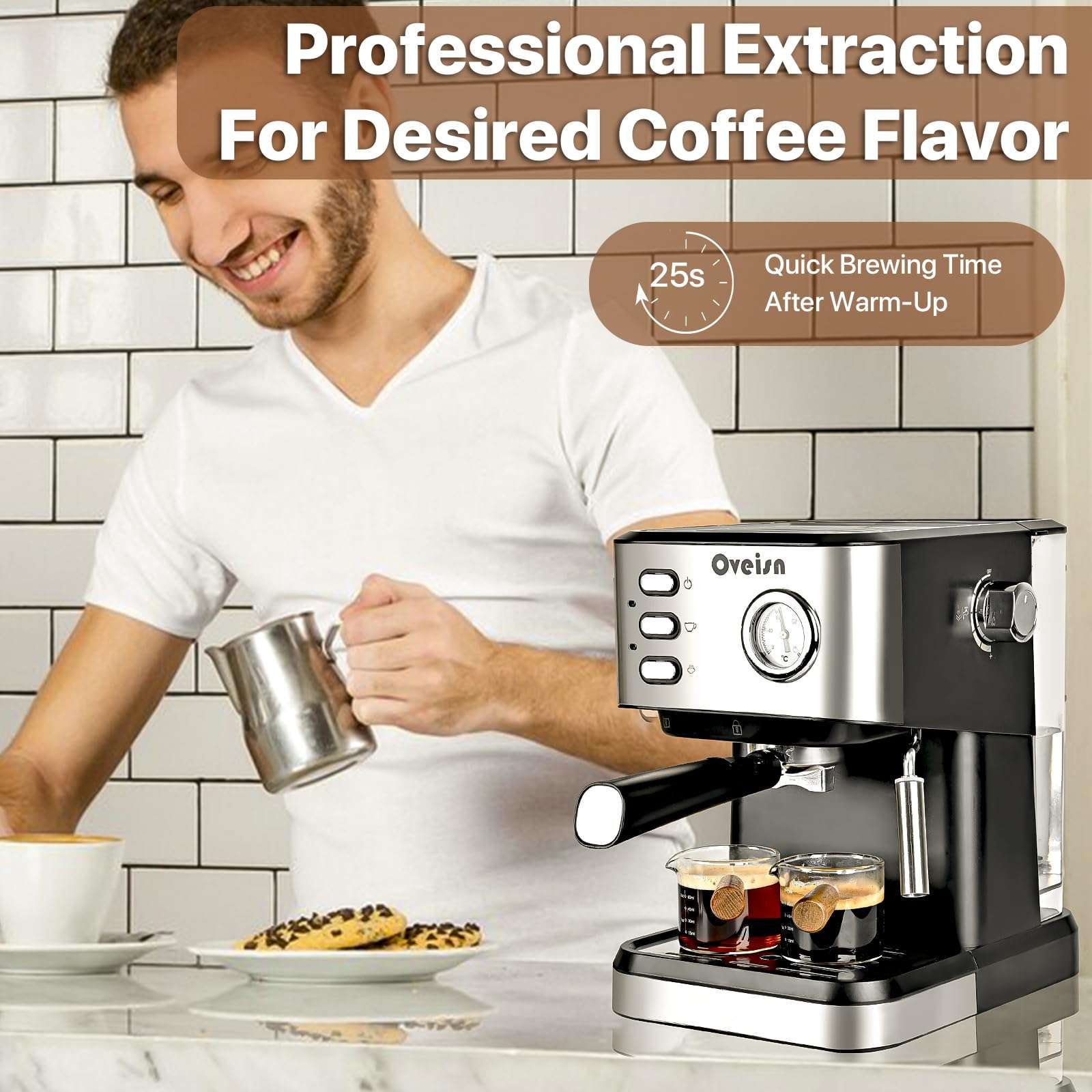 oveisn Espresso Machine Home Awareness Coffee Machine 6