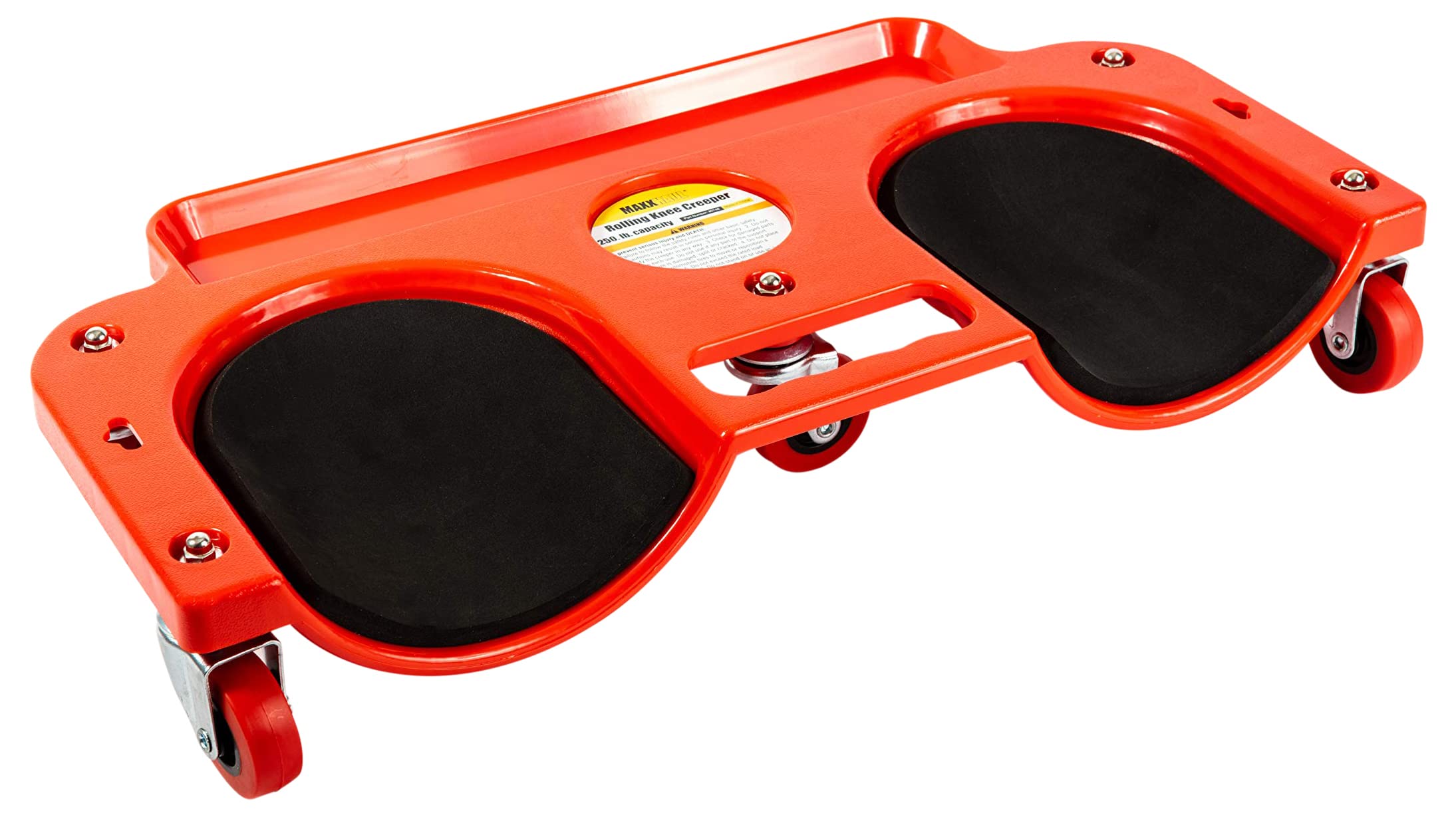 MaxWorks MaxxHaul 80748 Rolling Knee Creeper/Pads ABS High-Impact Frame, 5 Swivel Castors, Tool Tray Holder, multi-color, Small 1