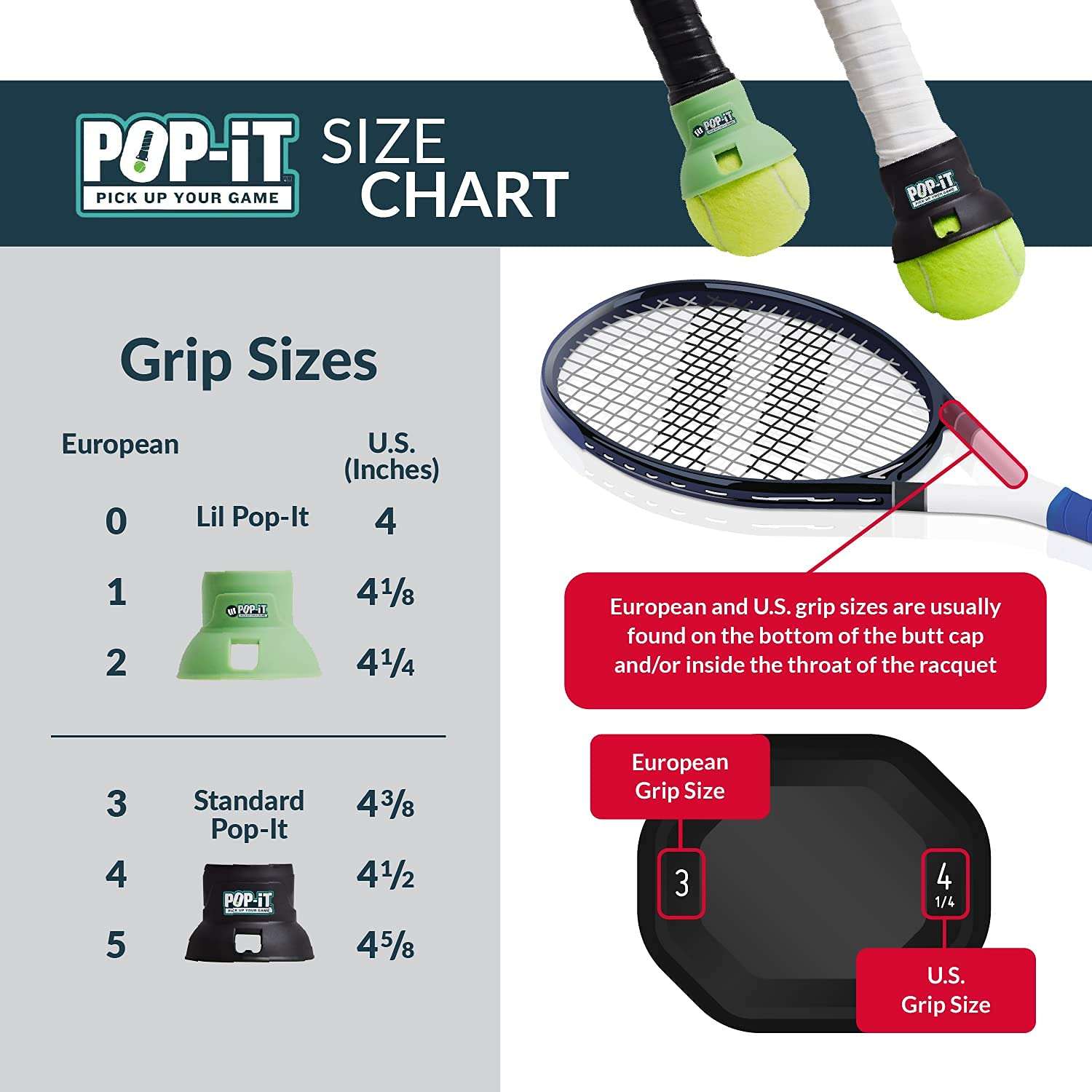 Pop-It Tennis Accessories | Tennis Equipment | Tennis Ball Picker for Racquet | Unisex Tennis Ball Holder | Grips Overgrip of The Racquet | Not Compatible with Pickleball Racquets (Pack of 2, Black) 3
