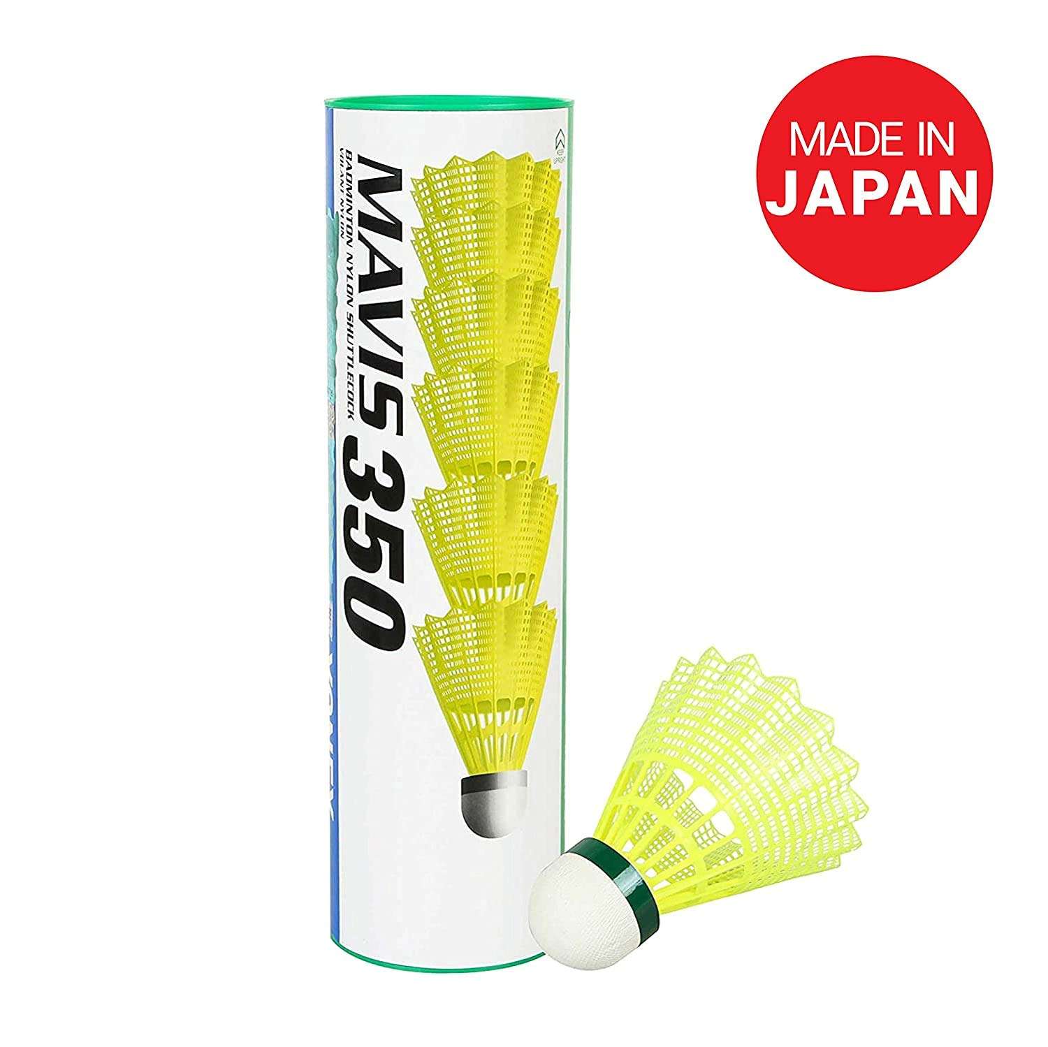 Yonex Mavis 350 Green Cap Nylon Shuttlecock (Yellow) 2