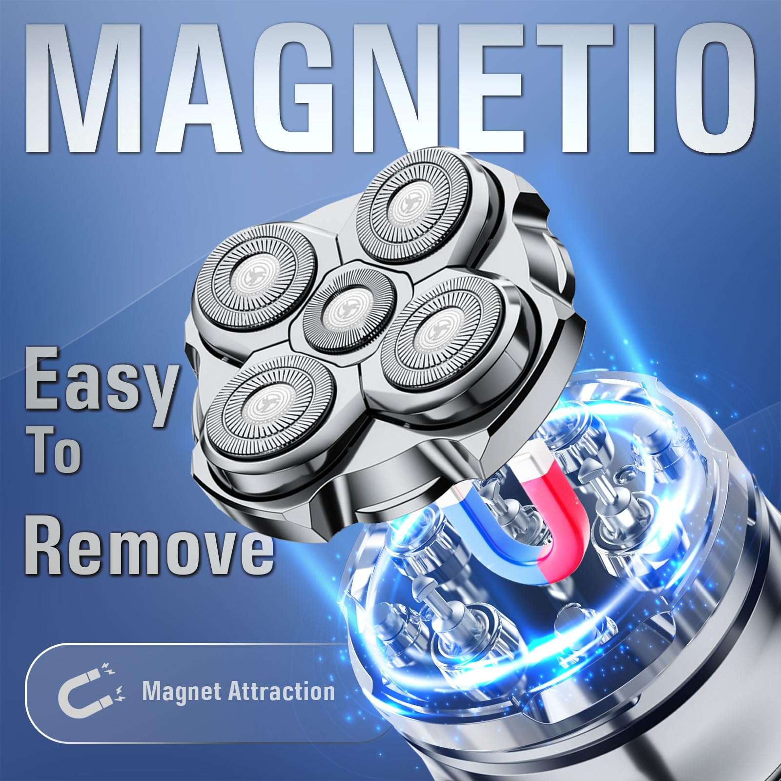 Electric Head Shavers for Bald Men - Waterproof Cordless Bald Razor Wet/Dry Shaving Rechargeable Head & Face Shaver Precision Head Trimmer for Home & Daily Shower 3