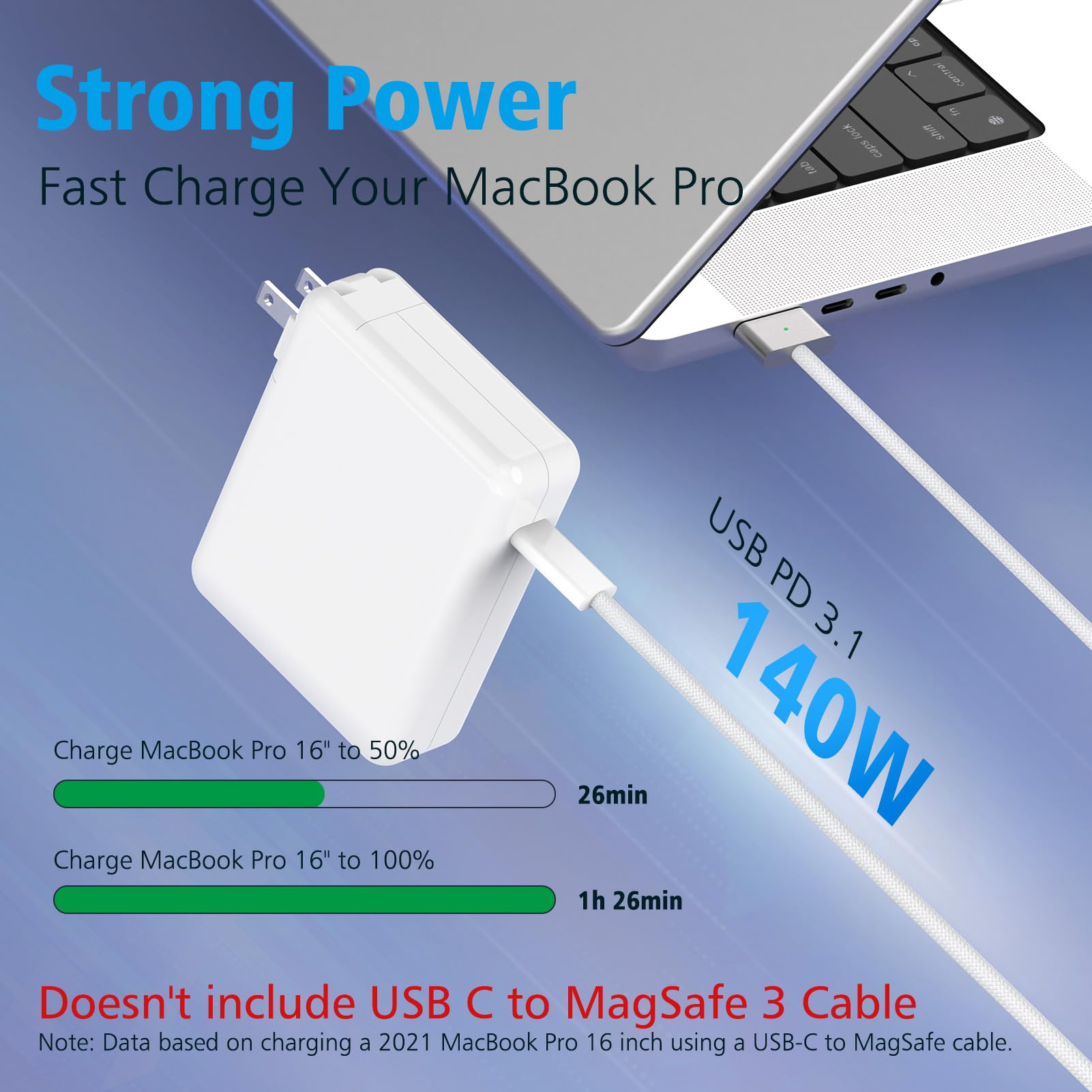 140W USB C Charger for MacBook Pro 16, 15, 14, 13 inch 2024, 2023, 2022, 2021, 2020, 2019, MacBook Air 15 13 inch, iPad pro M4 iPad air M2, PD 3.1 28V Great for M1, M2,M3 Laptop, Original Quality 2