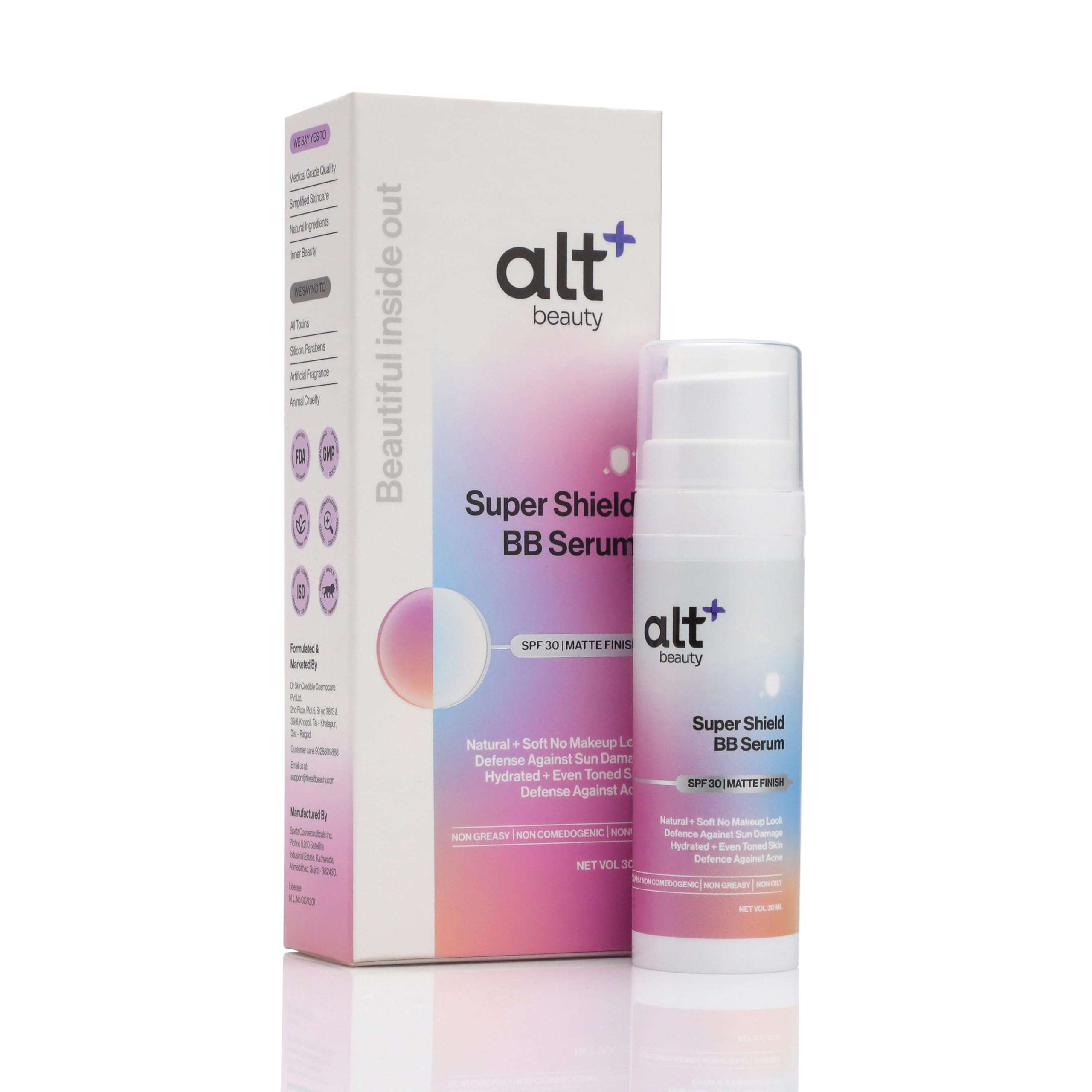 altBeauty Super Shield BB Serum for Natural, No Make up Look | Sun Protection, Defense Against Acne and Acnescars | Deep Hydration & Even Tone Skin | Designed by Dermatologist - 30ml 1