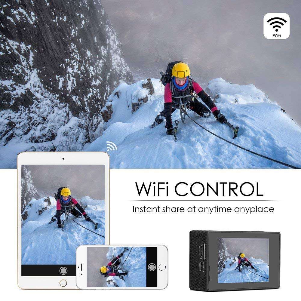 Cospex H12 4K Ultra HD Water Resistant Sports Action Camera with 2 Inch Display (16MP, Black) (16 MP) 3