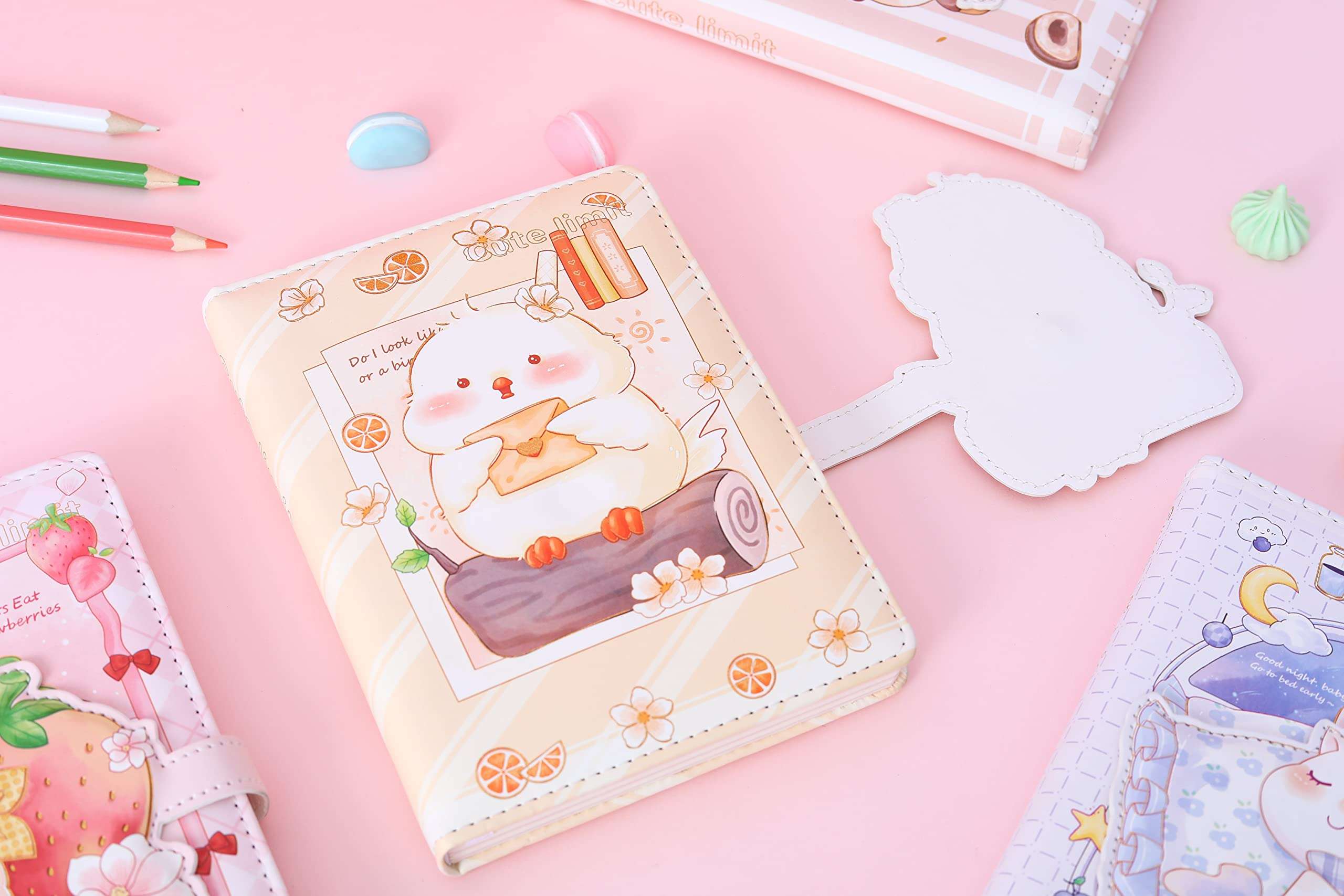 Cute Chick Journal Notebook, Chick Journal for Girls, Cute Journal for Girls, Kawaii Journal, Soft PU Leather Cover, 6.6 x 4.9 inch (16.8 x12.4 cm), A5 6