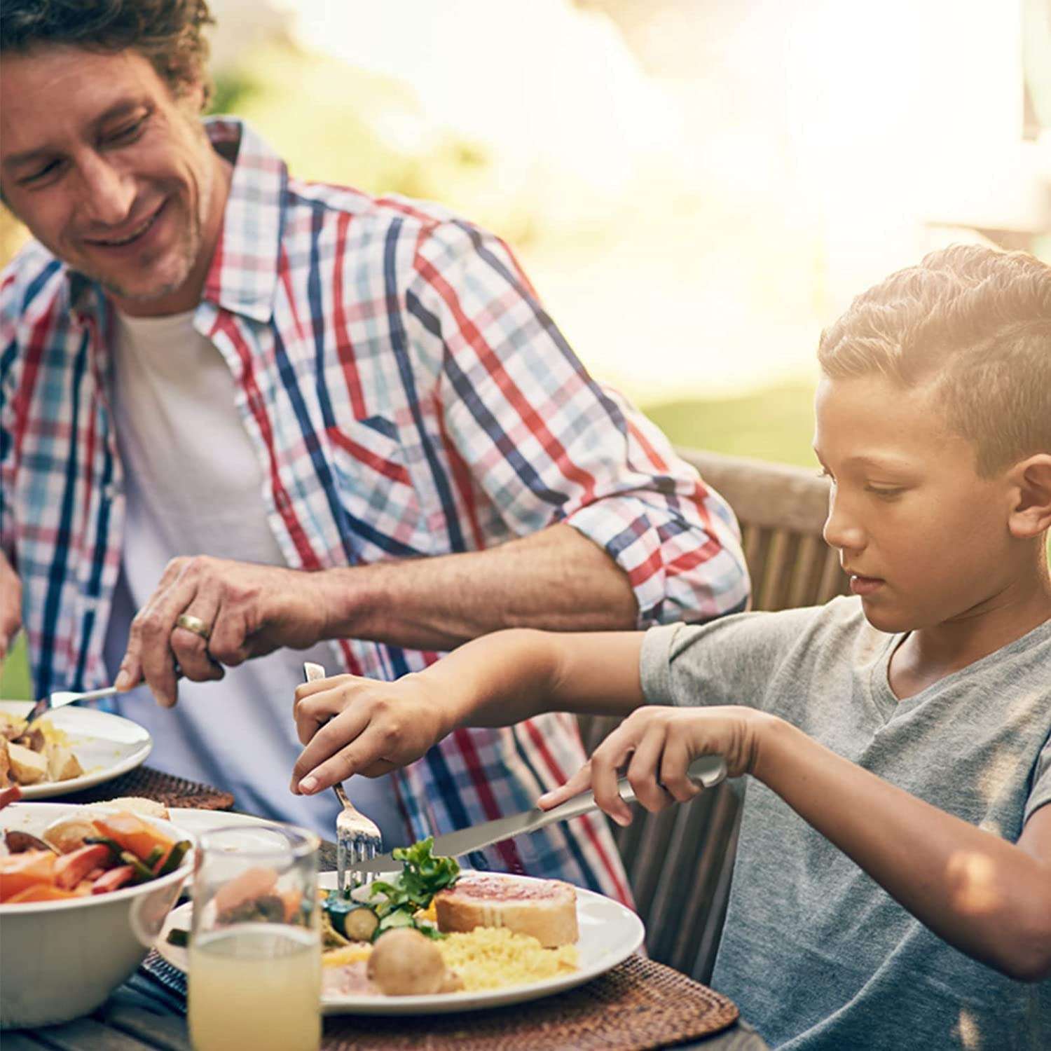 VishList 6 Pieces Stainless Steel Premium Dinner Knives, Butter Knife Set, Silver, Checks Design, 21 cm 5