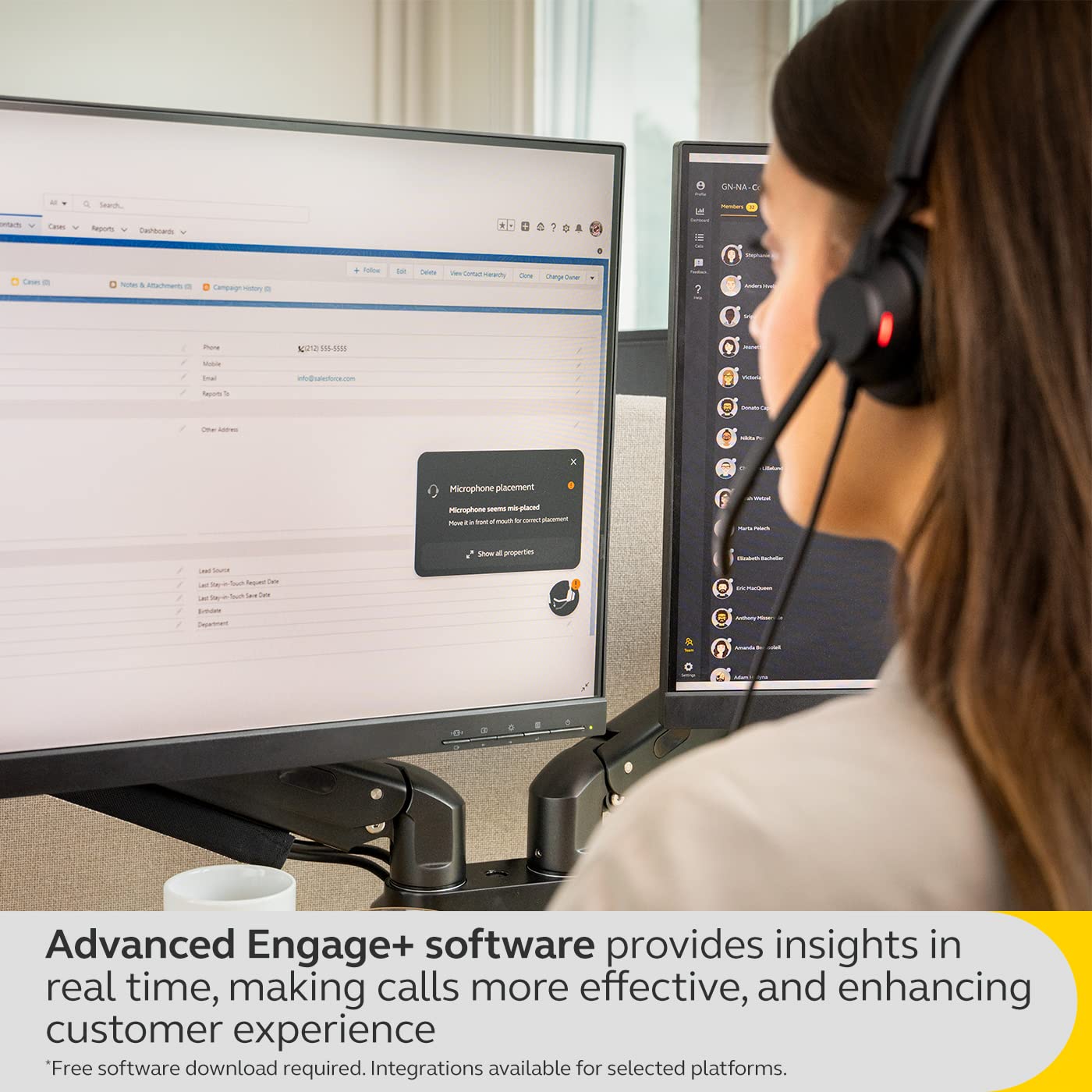 Jabra Engage 40 Wired Mono Headset - Noise-Cancelling 2-Mic Technology and USB-A Cable, Ultra-Lightweight - Works with All Leading Unified Communications Platforms Such As Zoom, Unify - Black 4