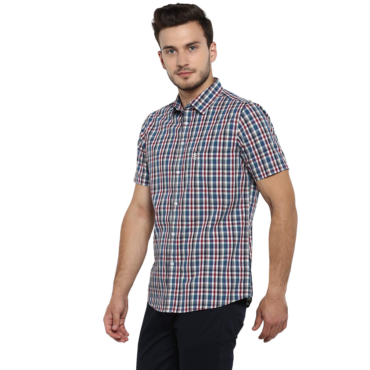 Red Tape Men's Checkered Regular Shirt (RHS0010A_Multicolour 2XL) 4