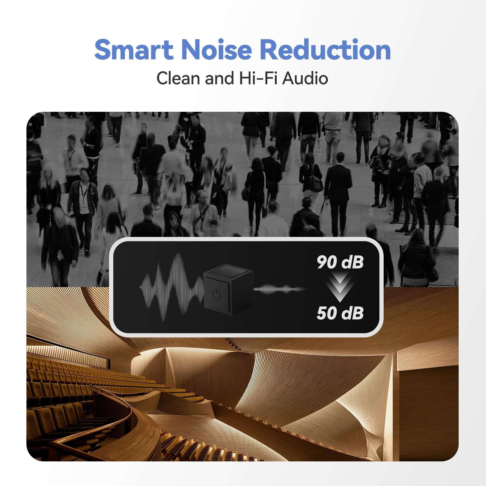 Yungrain 2 Pack Wireless Lavalier Microphone, Ultra-Compact Design Wireless Mini Mic for iPhone/Pro/iPad/Android/PC/Windows/MAC, Bluetooth Microphone, Clip on Mic for Tiktok, YouTube Zoom 6