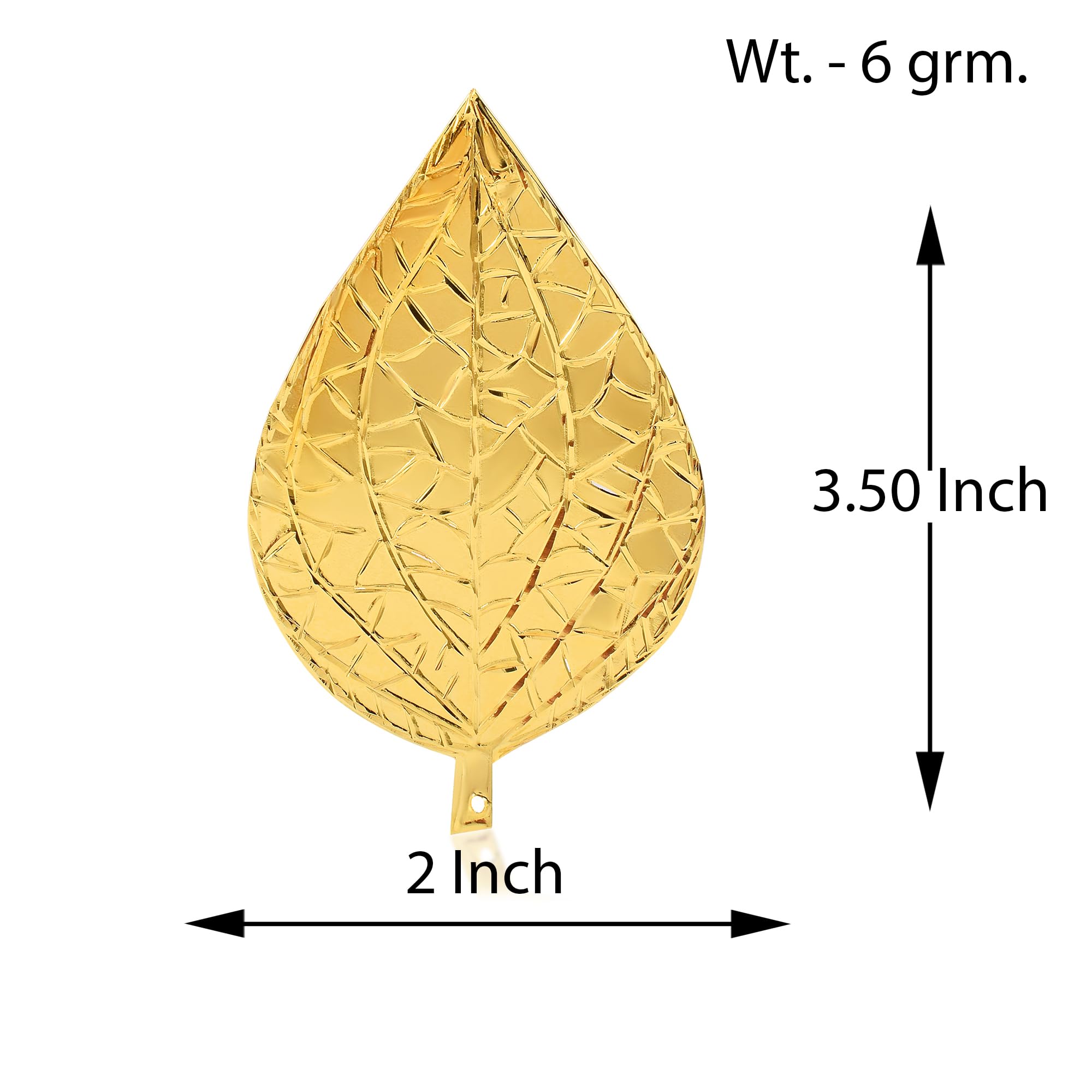 Memoir Brass Gold Plated Hindu Puja Item Pan patta Home Decor Diwali Pooja Article (HDSC5250) 4