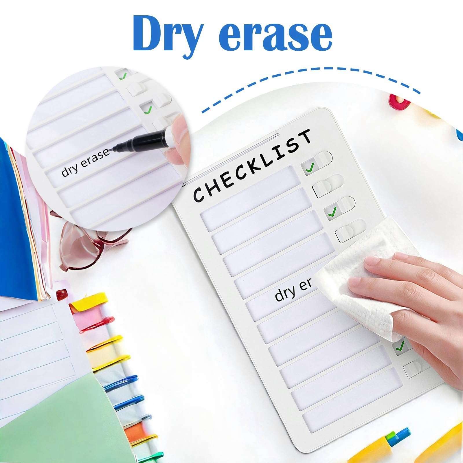 SENWHAL Dry Erase Chore Chart, Standable Whiteboard Checklist Board, Chore Chart for Kids Routine Chart with a Pen (Standable) 3