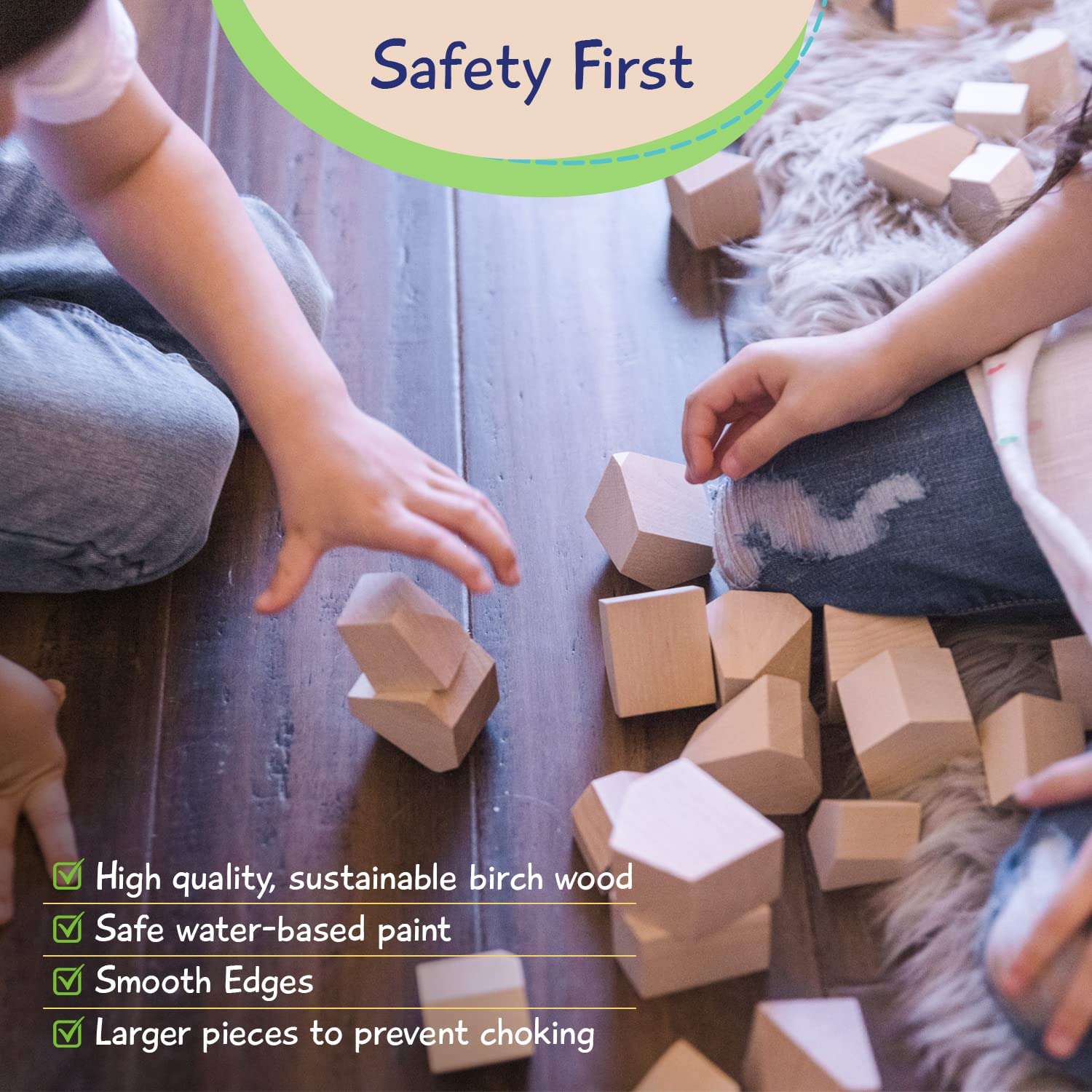 JOY2B Toddler Toys Wooden Stacking Blocks - Montessori Toys for Boys and Girls Toys for Kids Wooden Toys - Deluxe Hardwood Rock Stacking Toys - Gifts for Girls and Boys - 36 Piece Set (Natural) 5