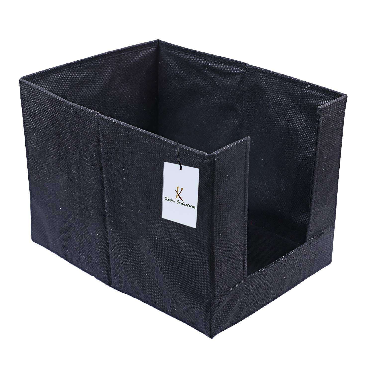 Kuber Industries Non Woven 3 Piece Shirt Stacker and 3 Piece Foldable Rectangle Cloth Saree Stacker Cloth Wardrobe Organizer Wardrobe Organizer (Black) -CTKTC38273 6