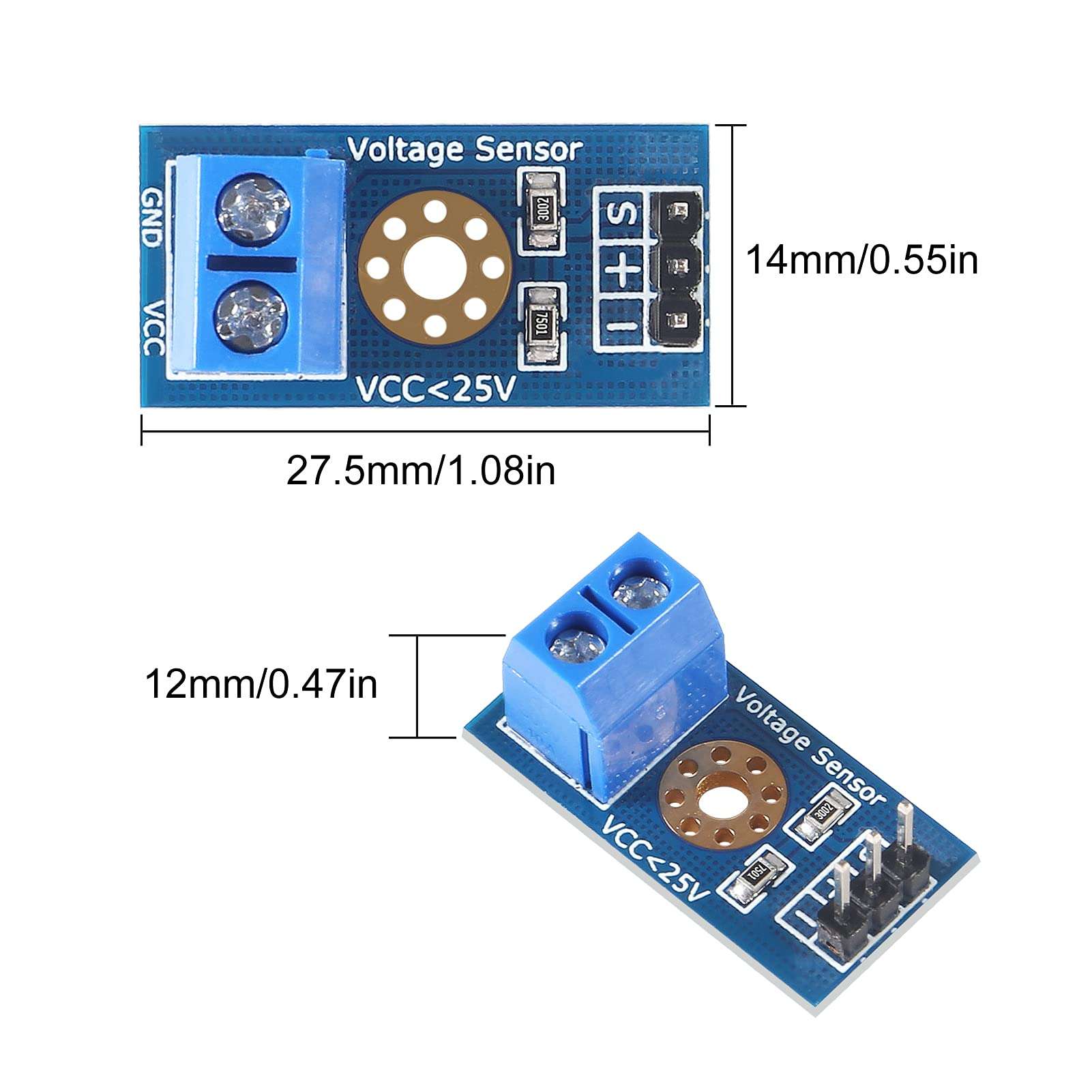 UMLIFE 3pcs ACS712 Hall Effect Current Sensor Module 30A Range ACS712 Module + 3pcs Voltage Sensor Module DC0-25V Voltage Tester Terminal Sensor for Arduino Raspberry Pi 4