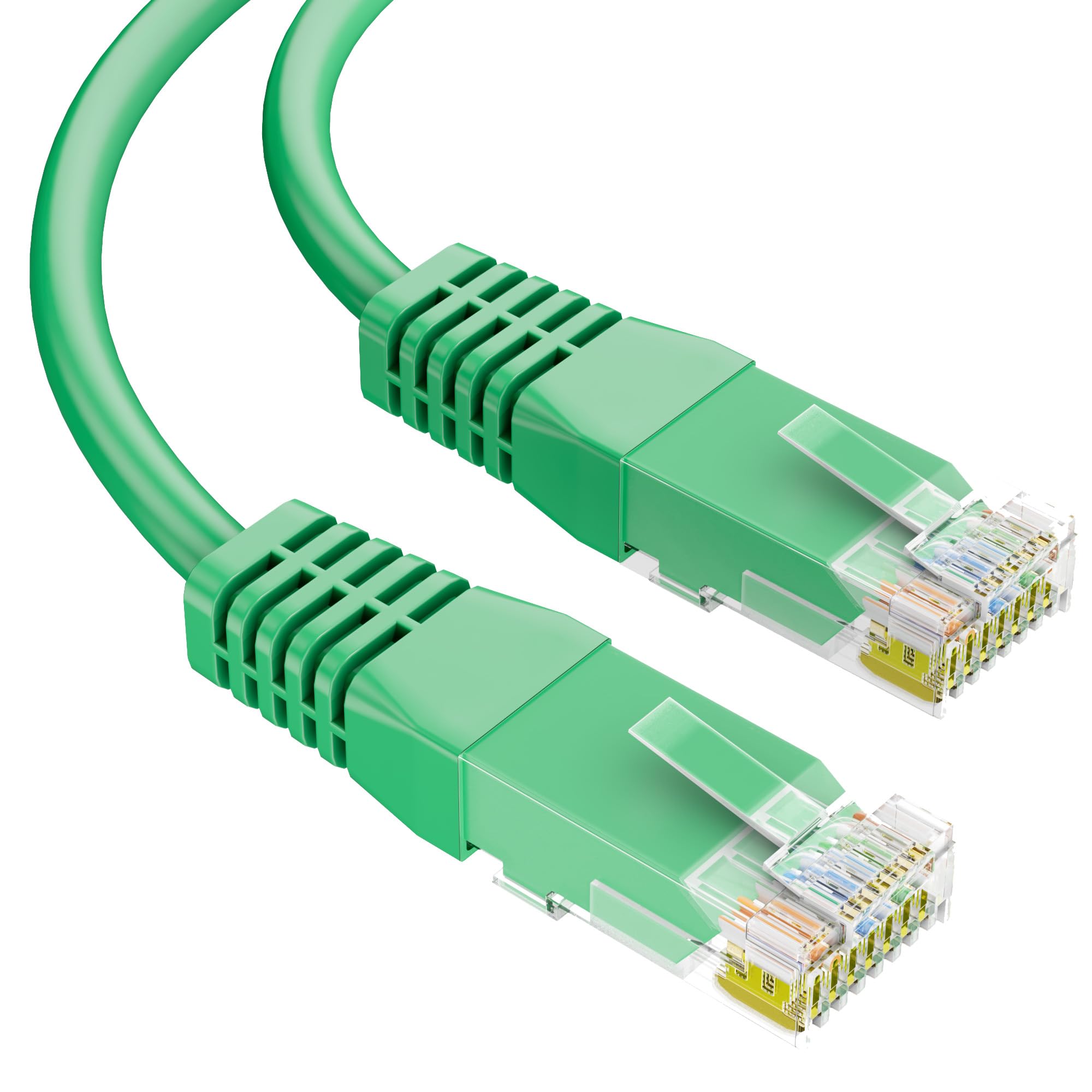 Syston Cat5e Ethernet Internet Cable Patch Cord - 100 FT Green, 350 MHz 24 AWG 4 pr UTP Solid Bare Copper Wire Indoor/Outdoor PoE PC Laptop, CMP Plenum-Rated UV Resistant RoHS Compliant UL ETL Listed