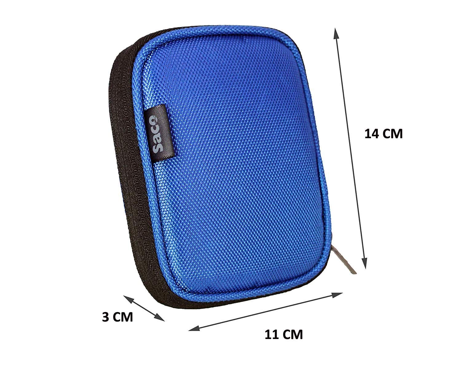Saco External Hard Disk Protector Pouch Cover for Transcend TS1TSJ25M3G HDD 1TB StoreJet - (Blue) 5