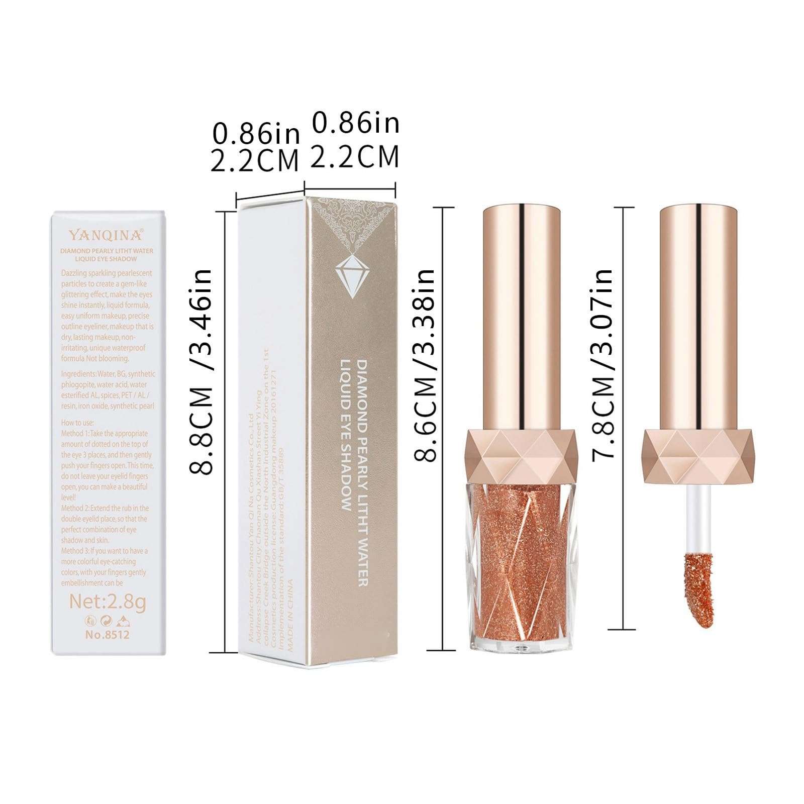 Colored Liquid Eyeshadow European And Makeup Sparkling Pearlescent Liquid Roll on Glitter Eye Shadow Yes Way Rose Color Hair Full Face Pallet Makeup Korean Glitter Liner 4