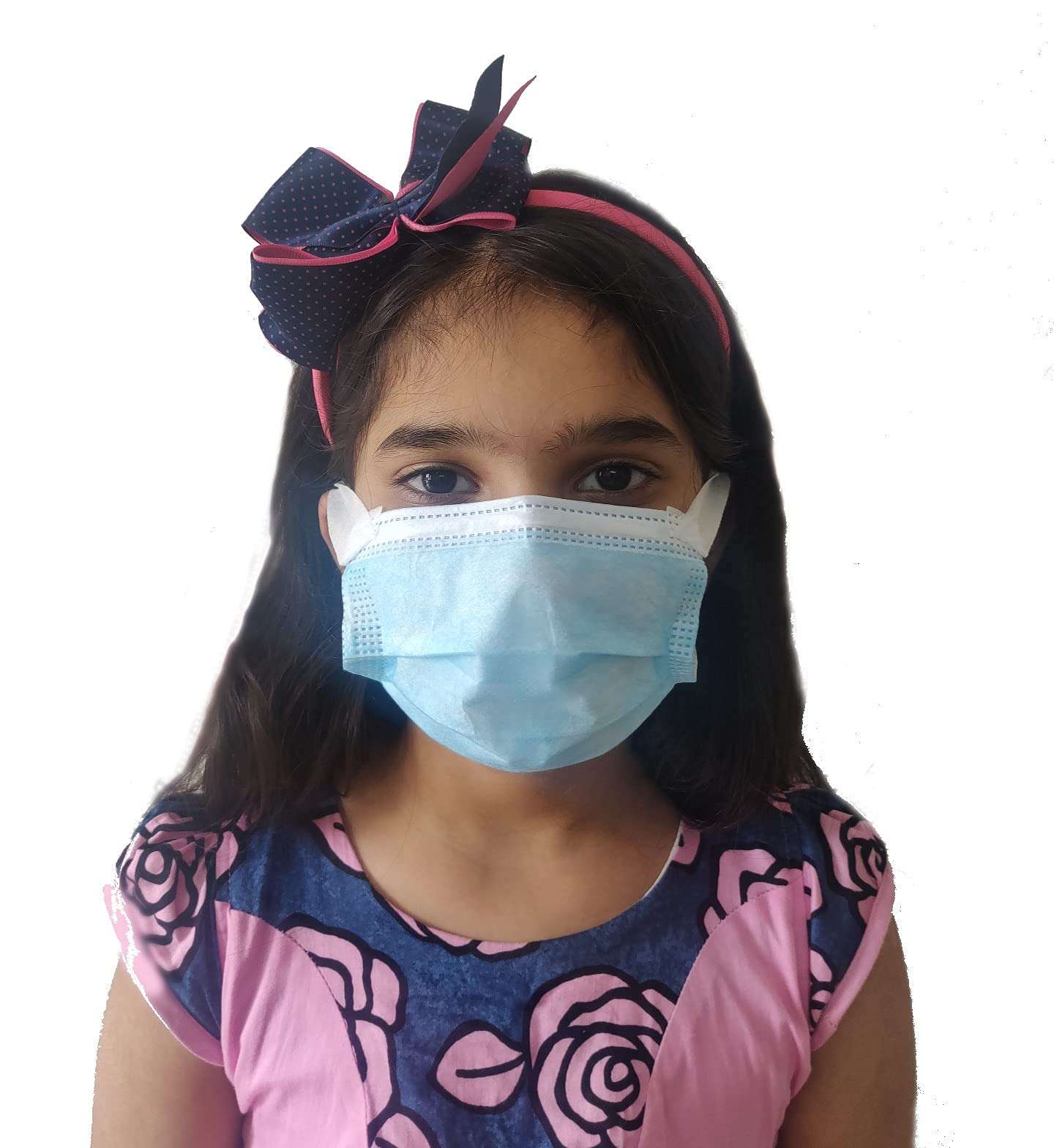 chi 3 Ply Disposable Surgical Mask for Kids with Melt Blown Filter, Nose Pin and Broad Fabric Ear loop for Comfort (Blue, Pack of 50, for Boys and Girls) 1