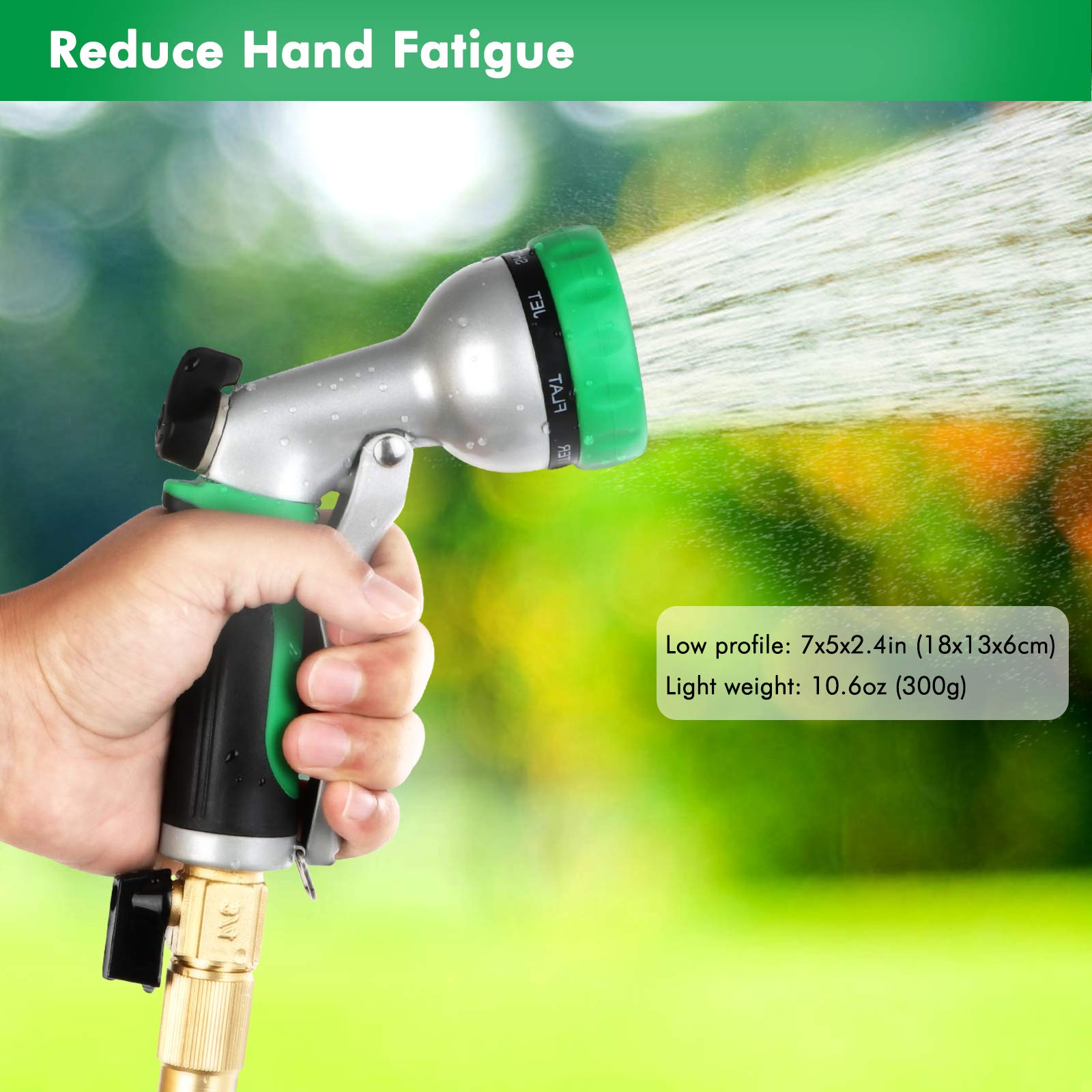 RESTMO Garden Hose Nozzle, Heavy Duty Metal Water Hose Sprayer, Ideal for Outdoor Lawn & Garden Watering, Car & Pet Washing 5