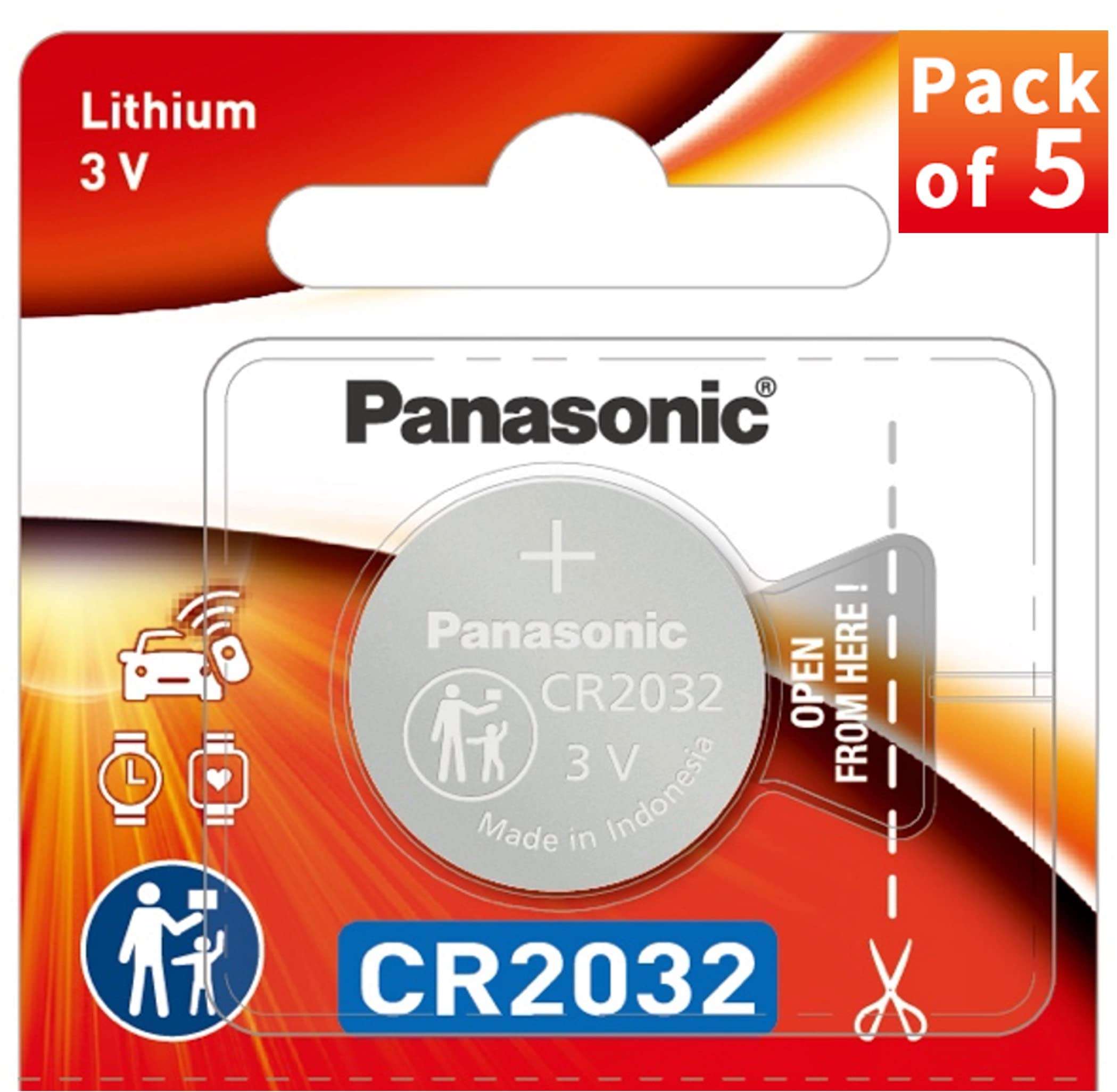 Panasonic Alkaline A23 12V Battery, Pack of 5 & CR-2032 Lithium Coin Battery 3v - Pack of 5 Provide Long Lasting Power in a Variety of Devices,from keyless-Entry fobs to Toys 6