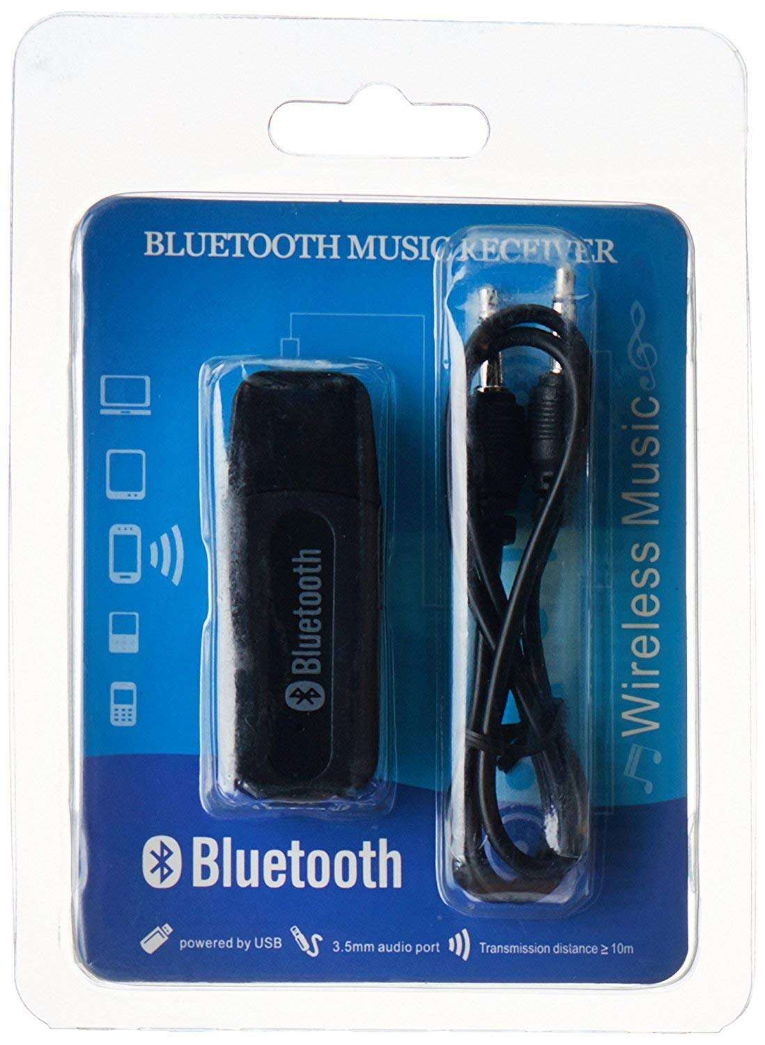 USB Wireless Bluetooth Receiver,Dongle USB Music Audio Receiver Adapter USB Hands-Free Dongle Kit for Speaker Music System, Home Theater, Car Compitable with All Mobile & Laptops - Black 1