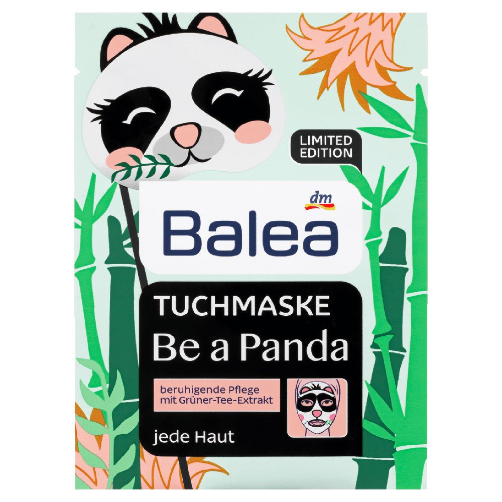 Balea Be a Panda Facial Sheet Mask with Green Tea Extract - Limited Edition - 0.55 Fl. Oz. 1
