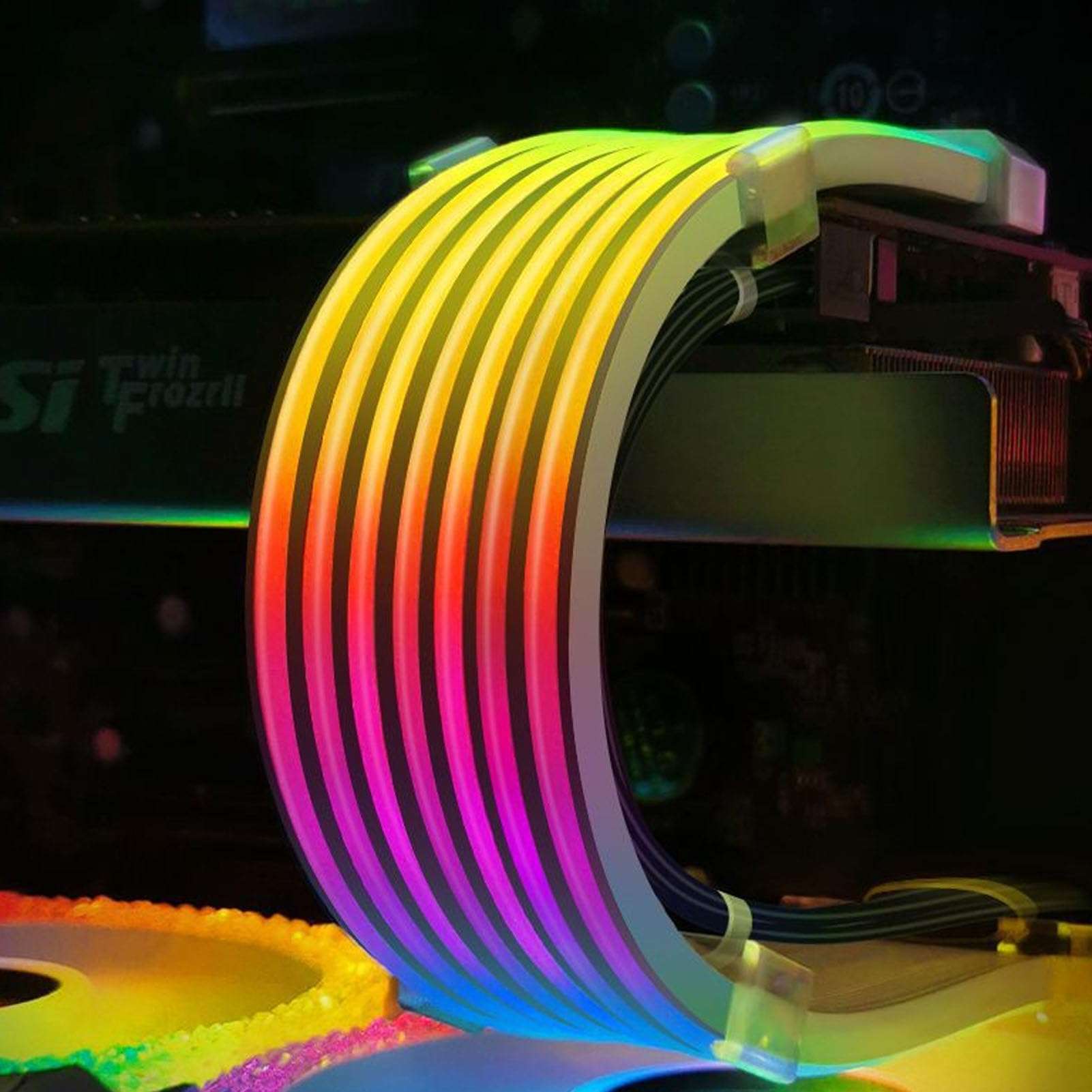 Vibrant Lighting RGB Power Extension Cable Kit for Enhanced Gaming Setup with ble Silic Design 6