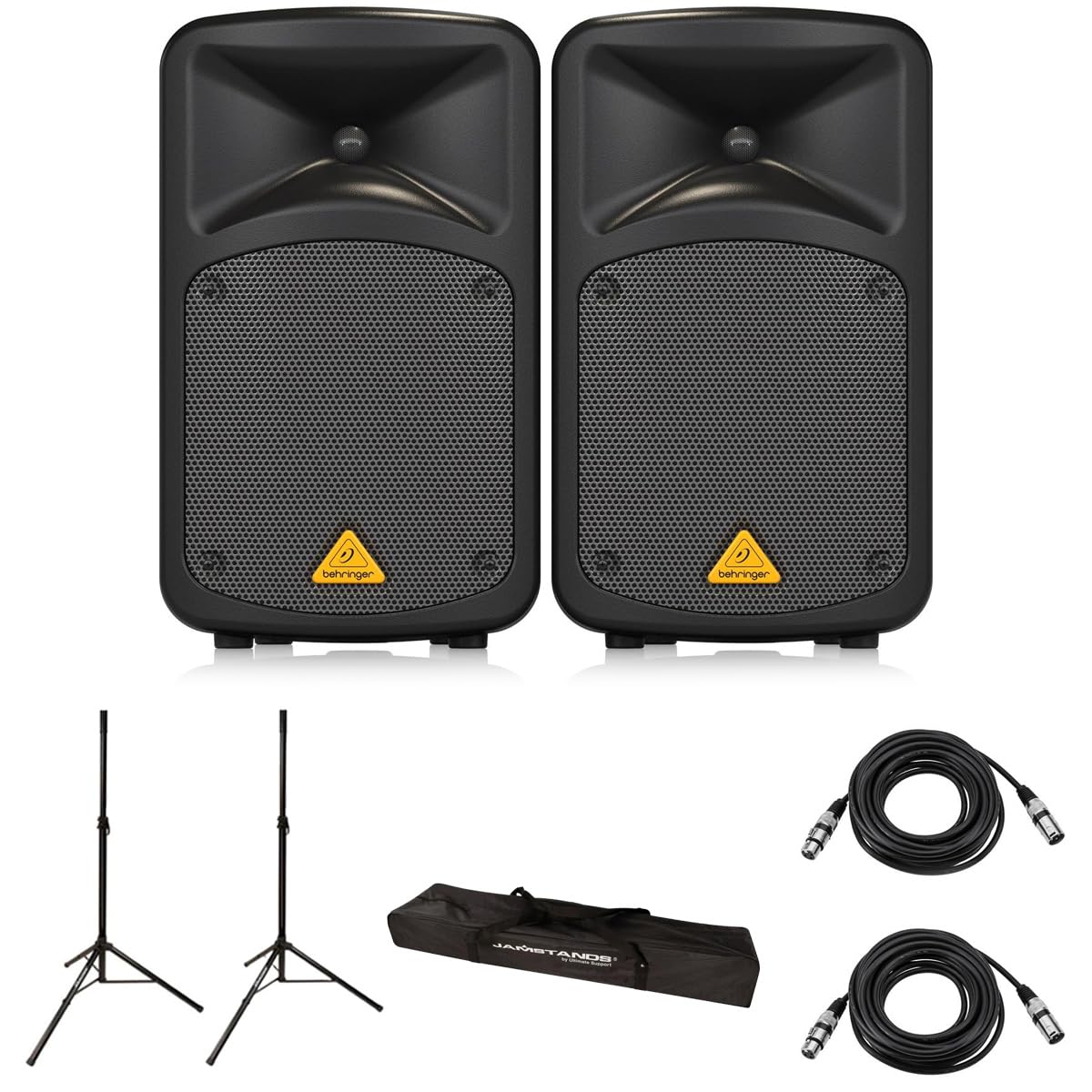 Behringer EUROPORT EPS500MP3 500W 8-Channel Ultra-Compact Portable PA System, Bundle with Stands and Cables 1