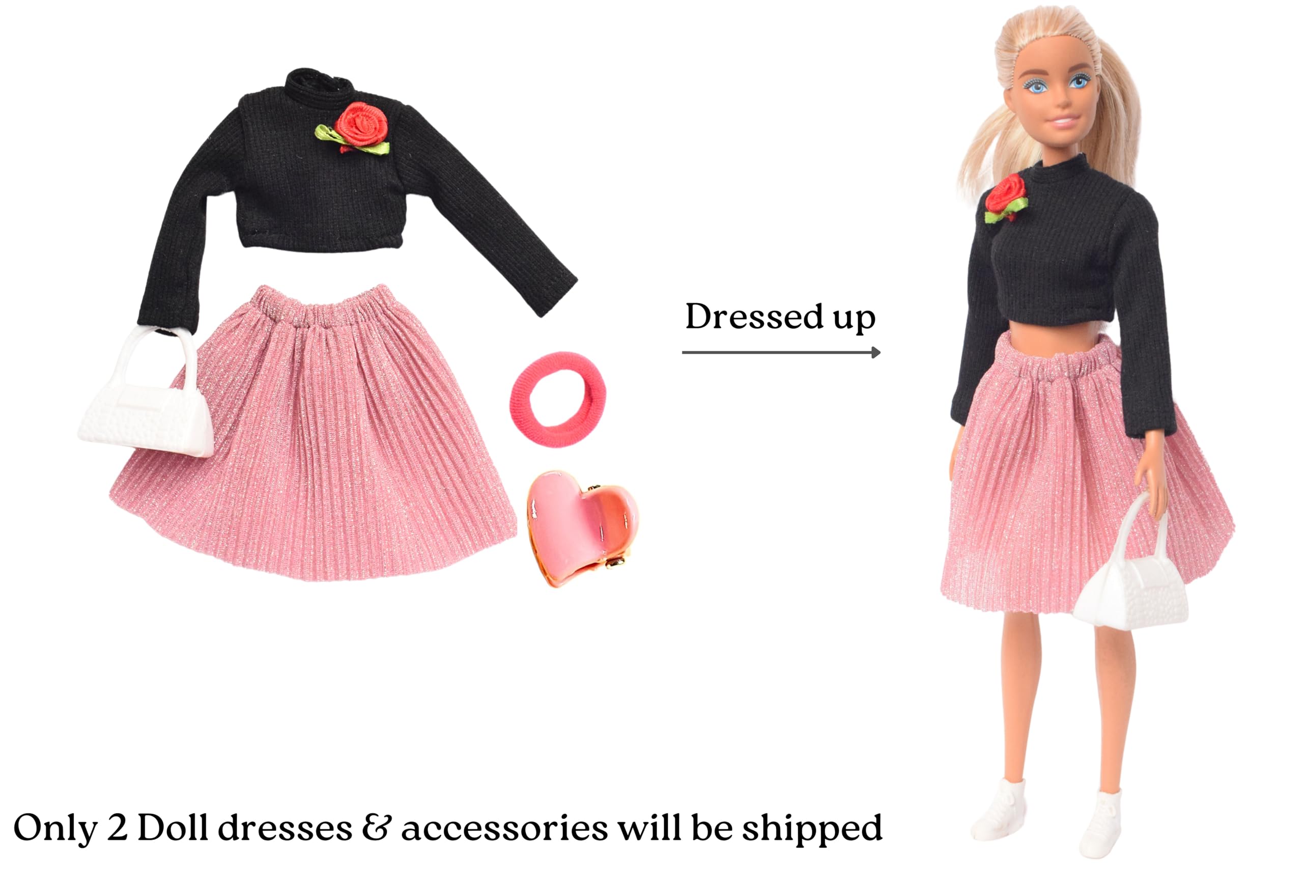 El Figo Doll Dresses and Accessories Set / 3 Pc Doll Outfits with Accessories (Tailored Dress for 28 c.m - 31 c.m Tall Doll) 4