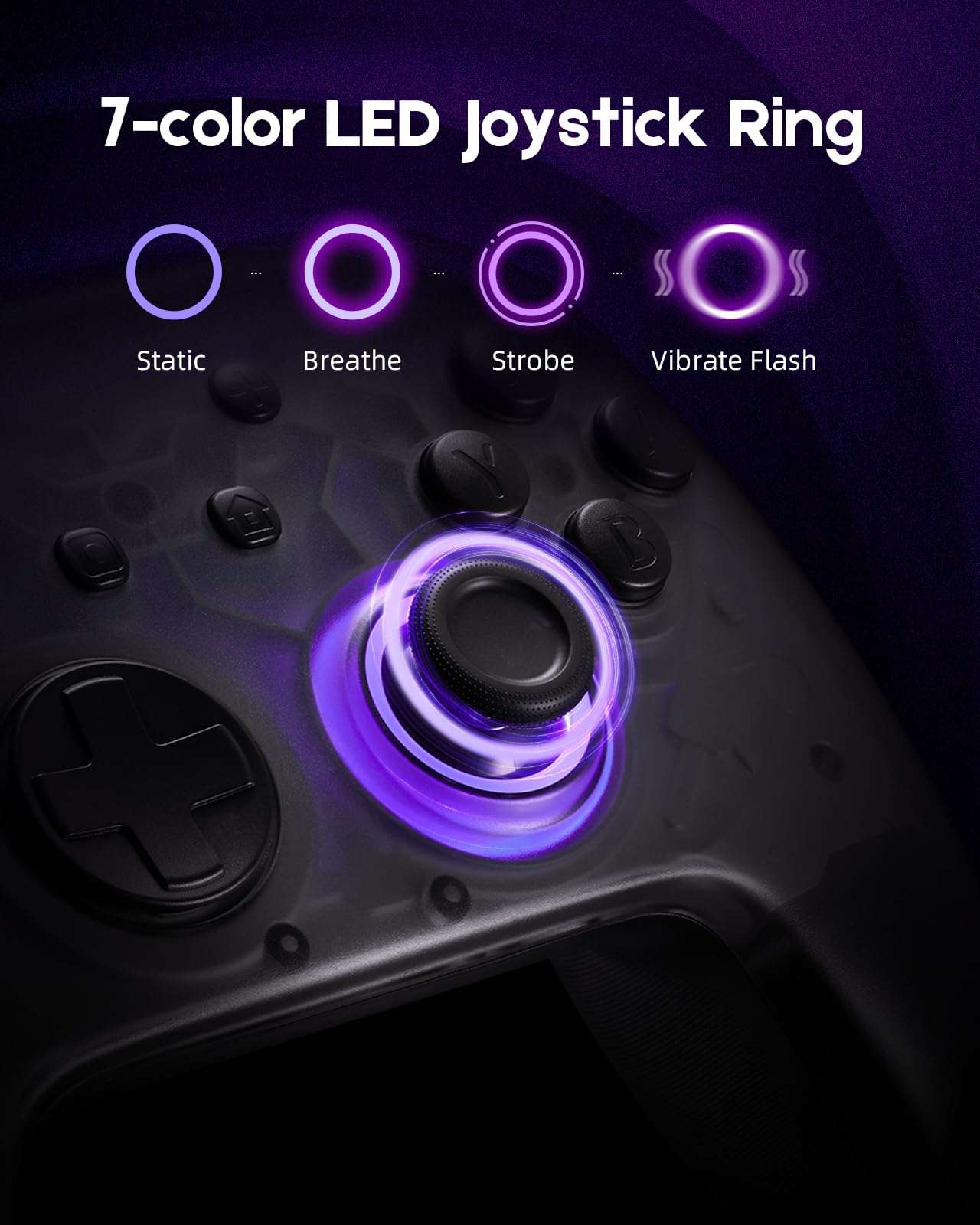 BINBOKPLAY Switch Controller, Wireless Switch Pro Controller for Switch/Lite/OLED, Switch Remote Gamepad with Mecha-Tactile Action Buttons/RGB Light/Map Button/6 Axis/Turbo 3