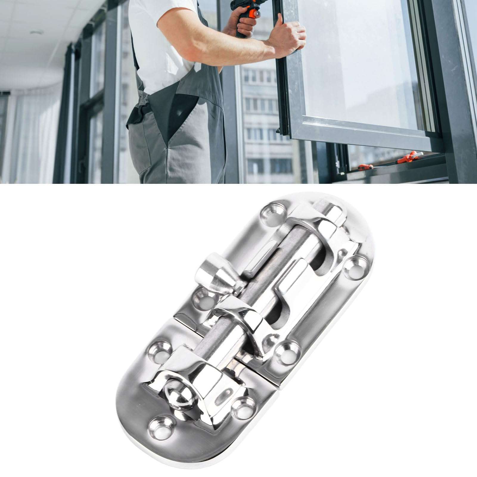 Aladeno Door Security Slide Latch Lock Door Barrel Bolt Latch Set 316 Stainless Steel Sliding Latch Lock Heavy Duty Slide Bolt Gate Latch for Window Small Cabinet Doors 90x38mm 5