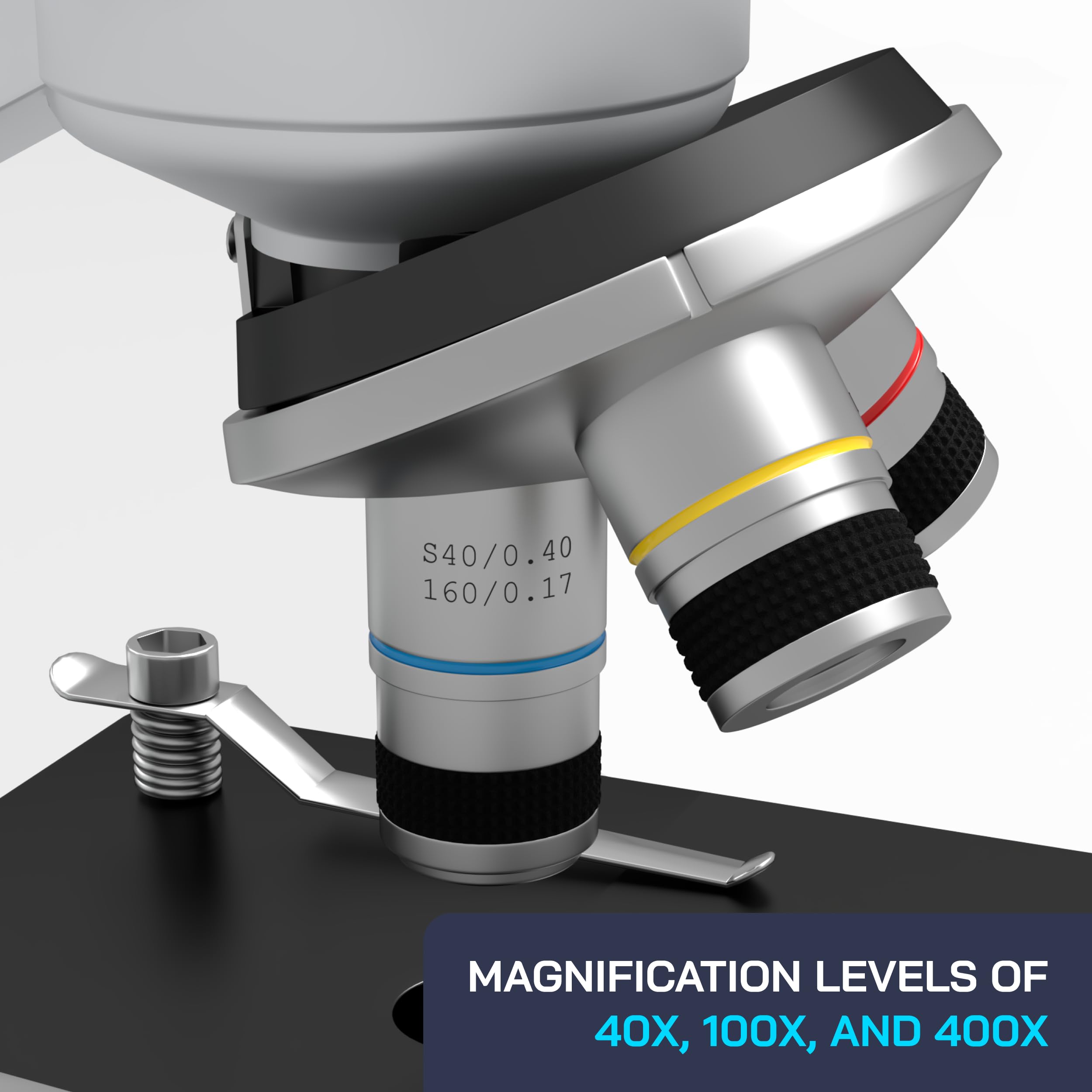 Omano Discovery Professional Microscope Set for College Students - Inspire STEM Learning - Compound Microscope Kit with 40x, 100x, 400x Magnification 4