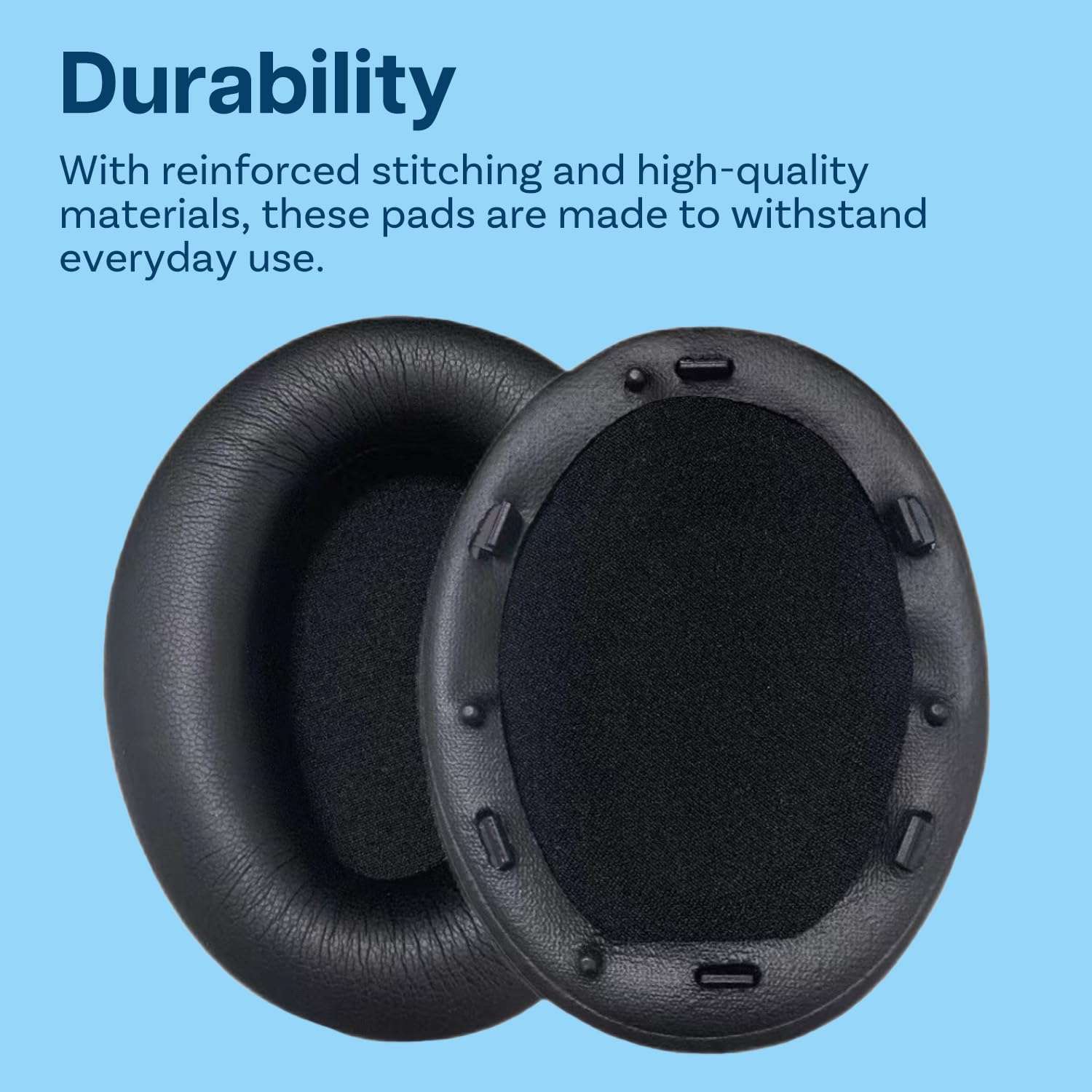 Ear Pads Replacement for Sony WH-1000XM3 Noise Cancelling Headphone by MMOBIEL - Memory Foam and Protein PU Ear Pad Cushions - Noise Isolation Earpads Replacement – Black 6