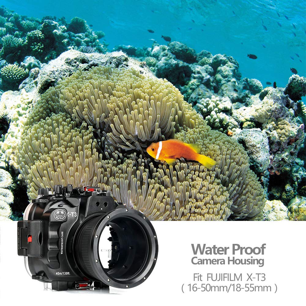 Seafrogs X-T3 Waterproof Housing Case, Underwater Camera Housing with 16-50mm/18-55mm Lens Diving Waterproof up to 40M/130ft, Inbuilt Leak Detection Sensor Work for Fujifilm X-T3 XT3(Black) 5