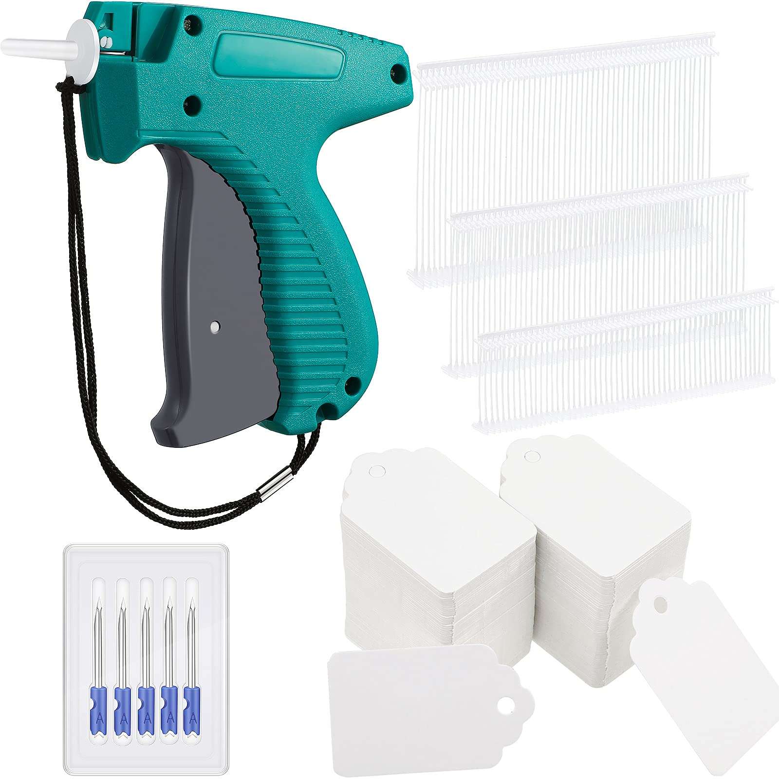 2006 Pieces Clothes Tagging Applicator Gun Set, Including Garment Price Tag Attacher with 5 Steel Needles 500 Clothing Labels and 1500 Barbs Fasteners for Fine Tagging Applications (Novel Style) 1