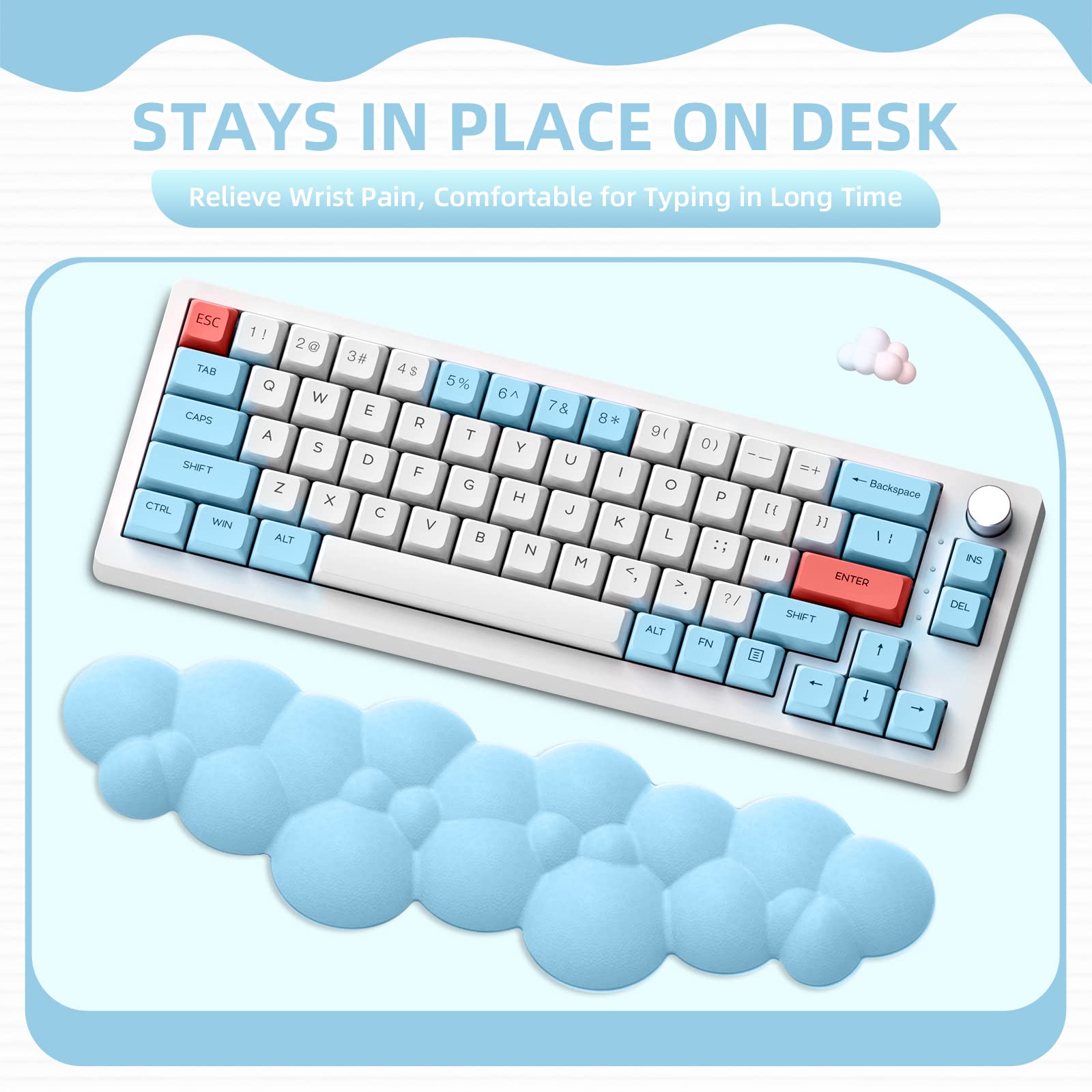 Keyboard Wrist Rest and Mouse Pad with Wrist Support, Ergonomic Gel Wrist Rest for Computer Keyboard and Mouse Pad + Coaster Set, Perfect for Home Office, Easy Typing & Pain Relief Mouse Mat 6