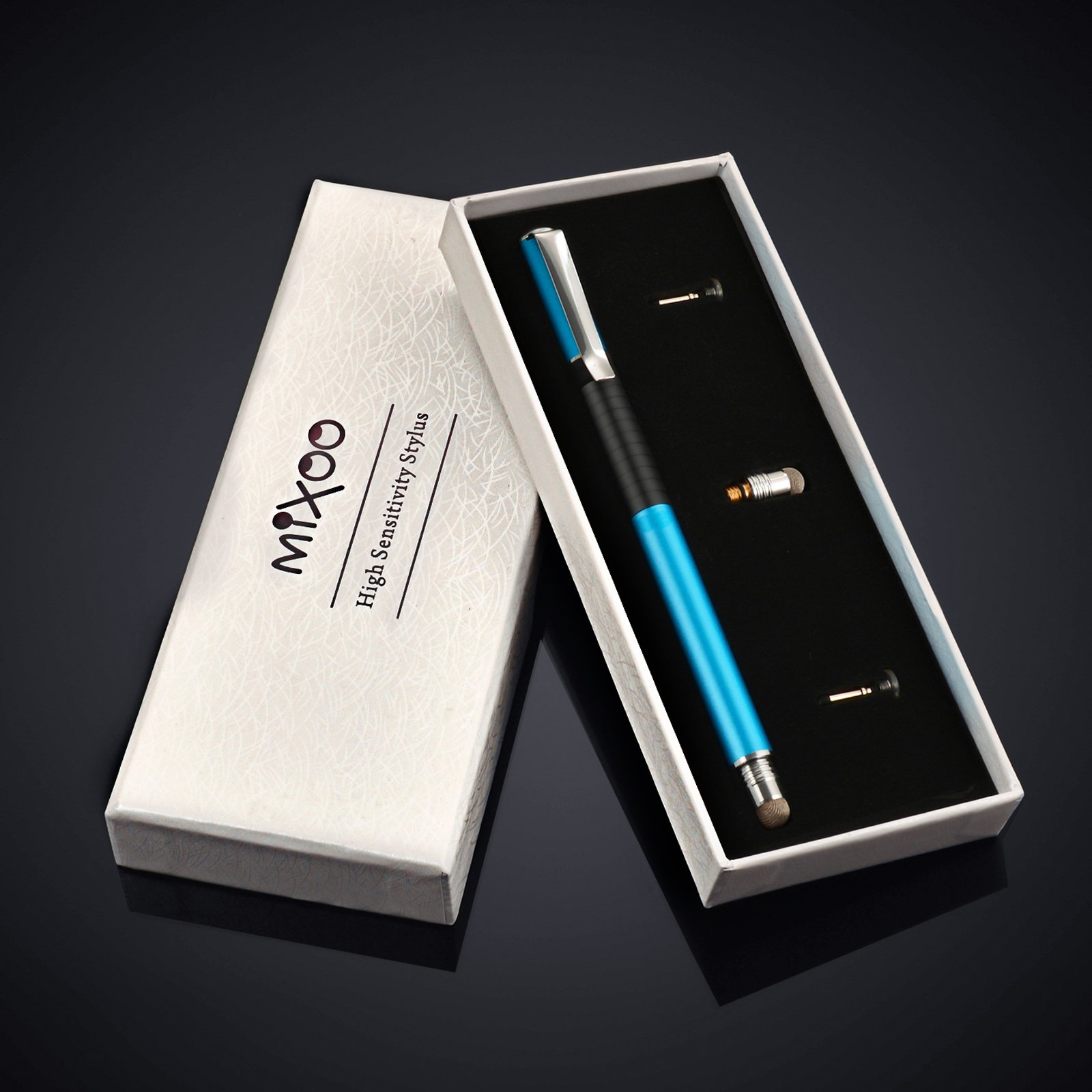 Mixoo 2-in-1 High Precision Stylus (Disc & Fiber Tips 2 in 1 Series), Extra with 3 Replaceable Tips, Compatible with Capacitive Touch Screen Devices (Blue) 5