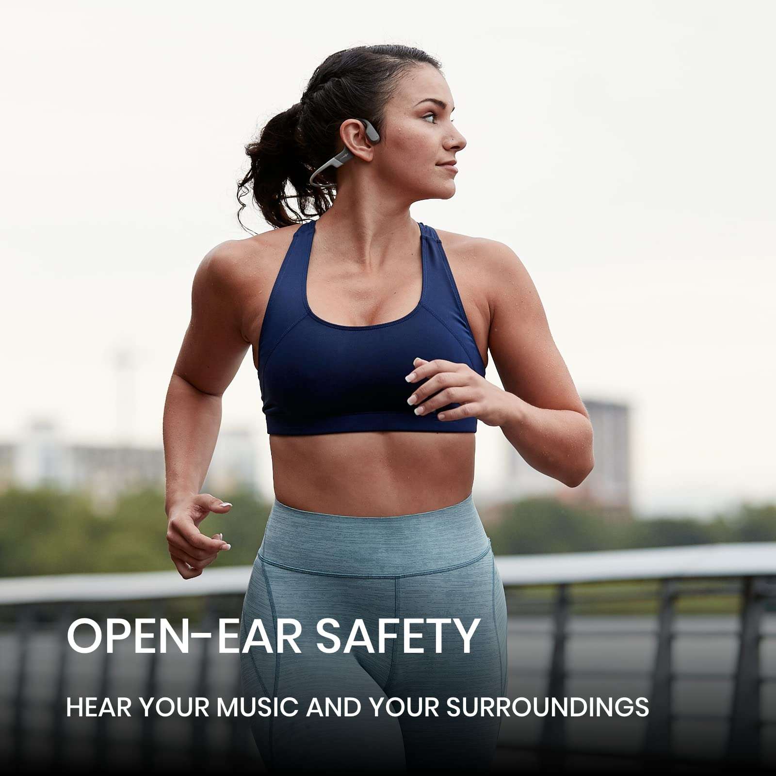 Aftershokz Aeropex (Rebranded as Shokz OpenRun) - Open-Ear Bluetooth Bone Conduction Sport Headphones - Sweat Resistant Wireless Earphones for Workouts and Running - Built-in Mic - with Sport Belt 3