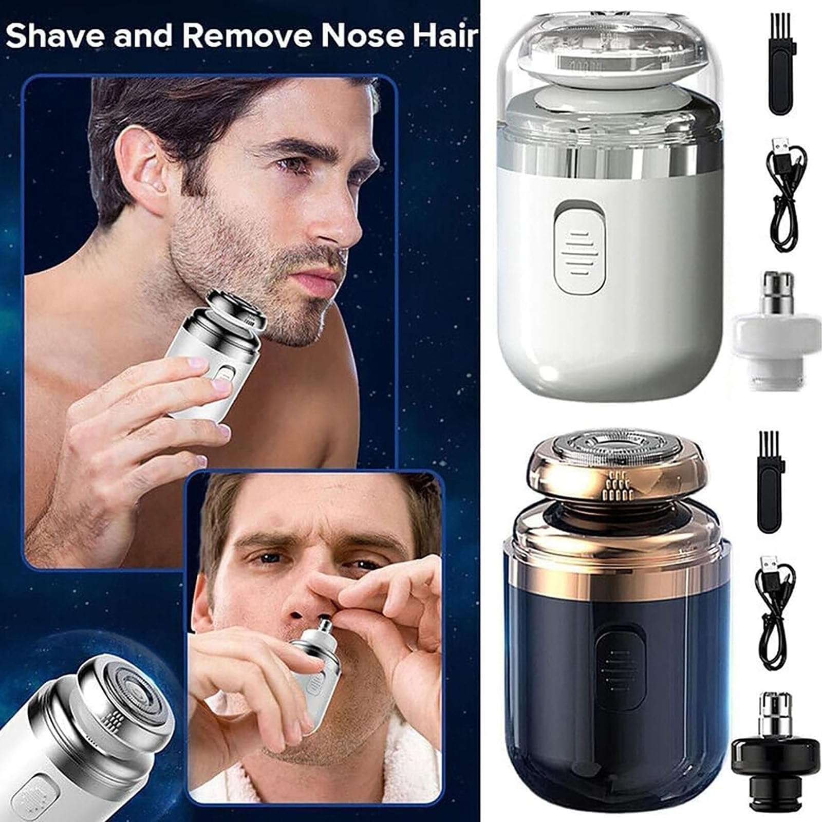 Capsule Razor, Capsule Razor Mini Portable Electric Shaver, Multifunctional Capsule Shave Men's Razor, Mini Portable Electric Shaver, Capsule Razor for Women and Men (Black) 3
