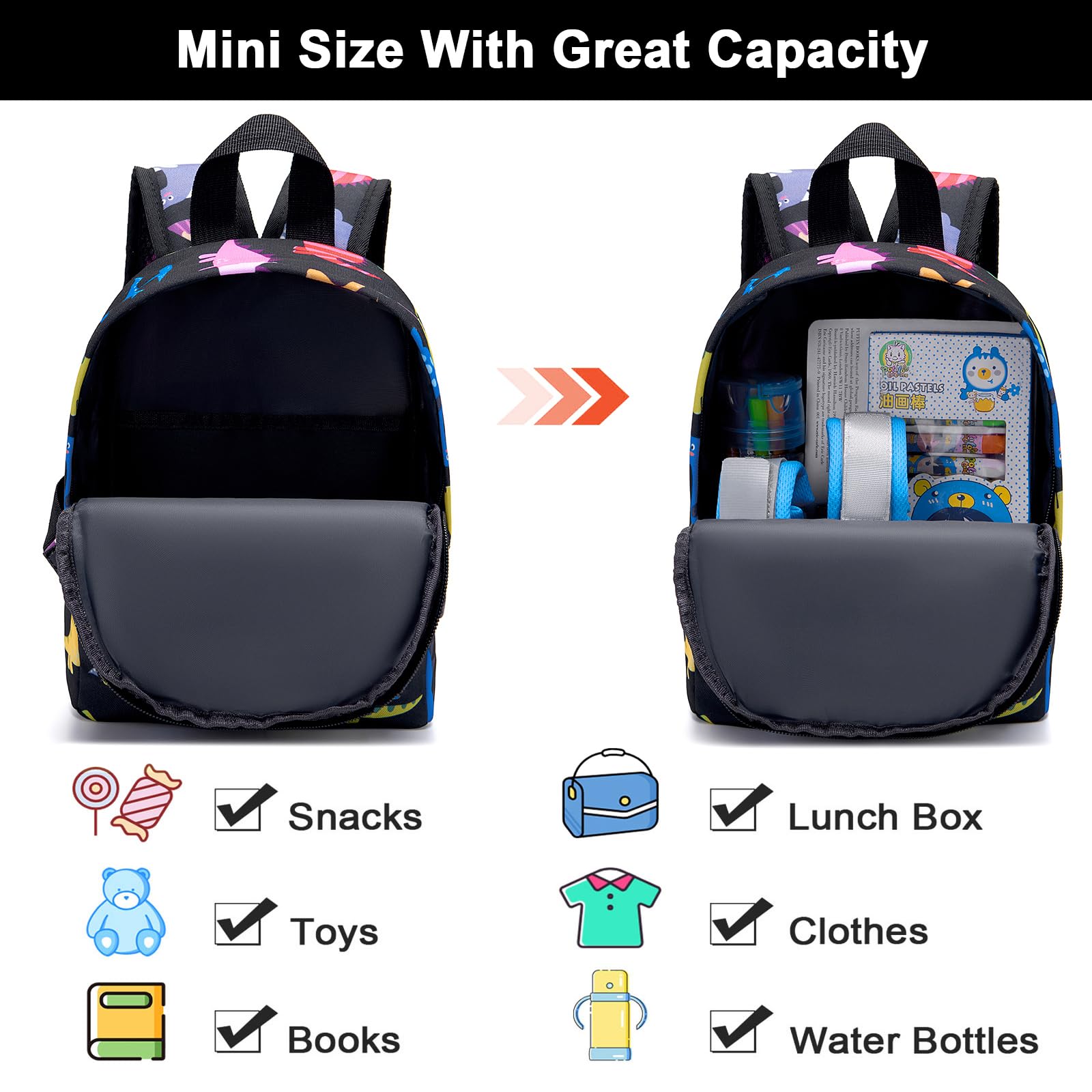 Accmor Toddler Leash Baby Dinosaur Backpack Harness with Anti Lost Wrist Link, Cute Mini Child Daycare Bag with Tether Hold Kids Close While Outdoor Walking for Baby Boys Girls 4