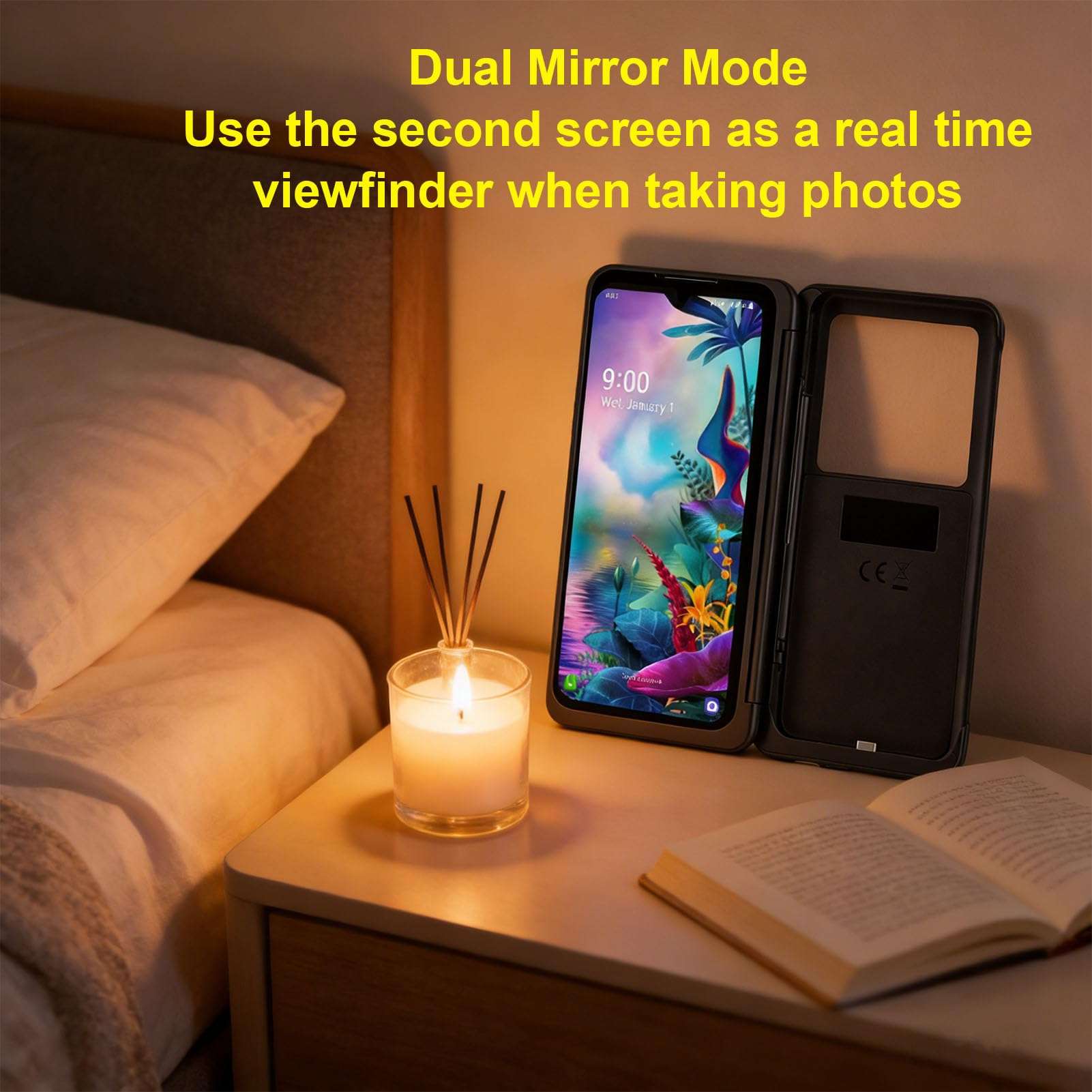 PUSOKEI for ThinQ Dual Screen Case, 6.4 Inch OLED Second Display with Magnetic USB C Adapter, Foldable Protective Cover, Detachable Expandable Screen for Multi - Tasking and Gaming 6