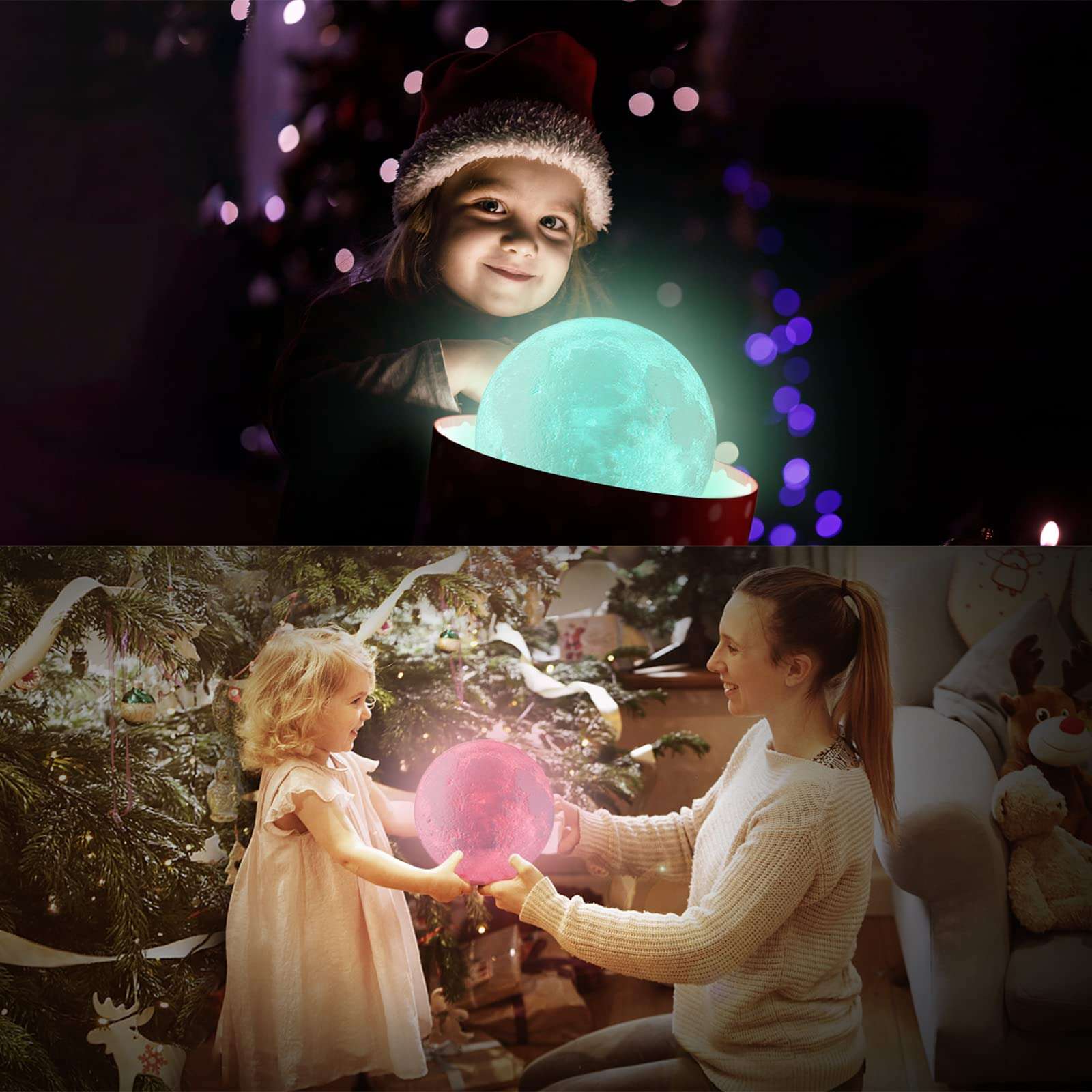 Moon Lamp, FIRPOW 18 Colors Sliding Control 3D Priting Moon lamp Night Light with Flash /Fade Function,Remote,Timer,USB Charging,Decor Your Room,Best Gifts for Your Family,Friends,etc.-6inch 5