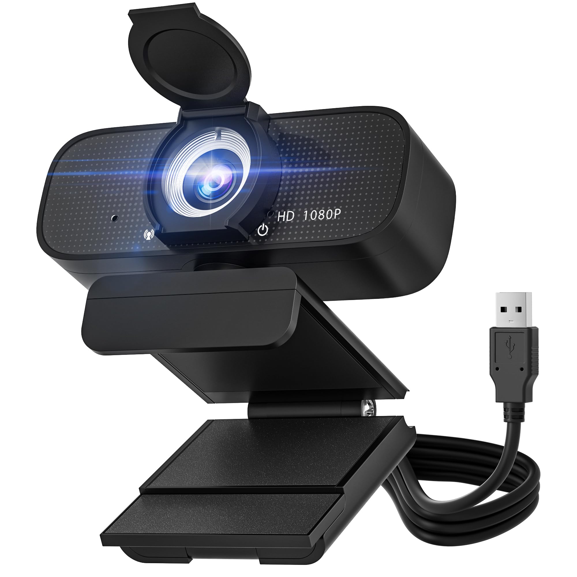 SZGIARUY 1080P Full HD Webcam with Built-in Microphone and Rotatable Tripod, Privacy Cover, for Desktop PC or Laptop Computer-Style3 3