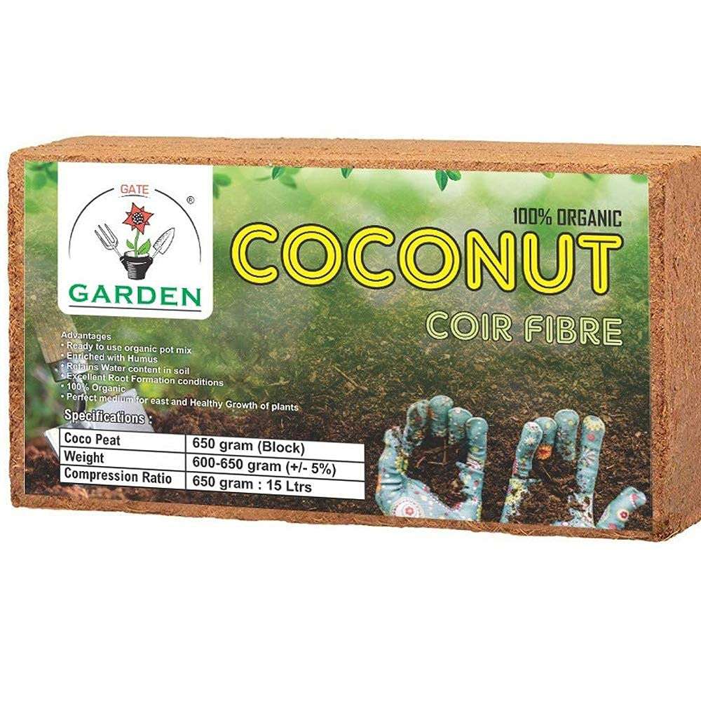 Gate Garden Cocopeat - 5 Kg Block |Expands up to 25 Liters |Coconut Fibre Compost for Plants |Fertilizers for Home Garden |Plant Growth Booster |Organic Manure for Pot Plants|Soil Mix for Home Garden 2
