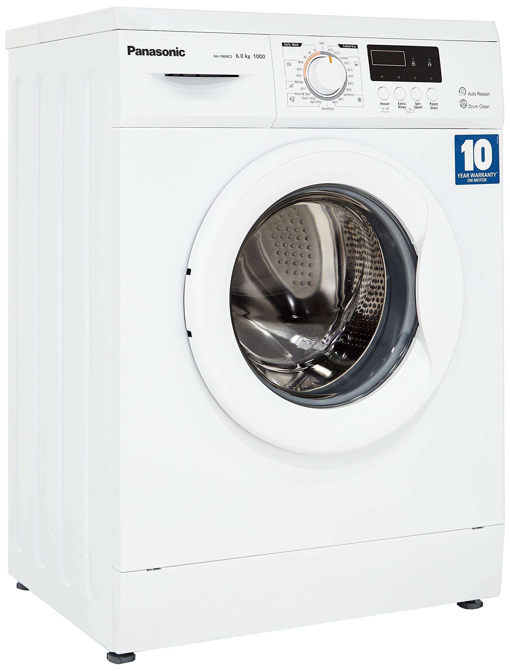 Panasonic 6 kg Fully-Automatic Front Loading Washing Machine (NA-106MC2W01, White, Inbuilt Heater) 5