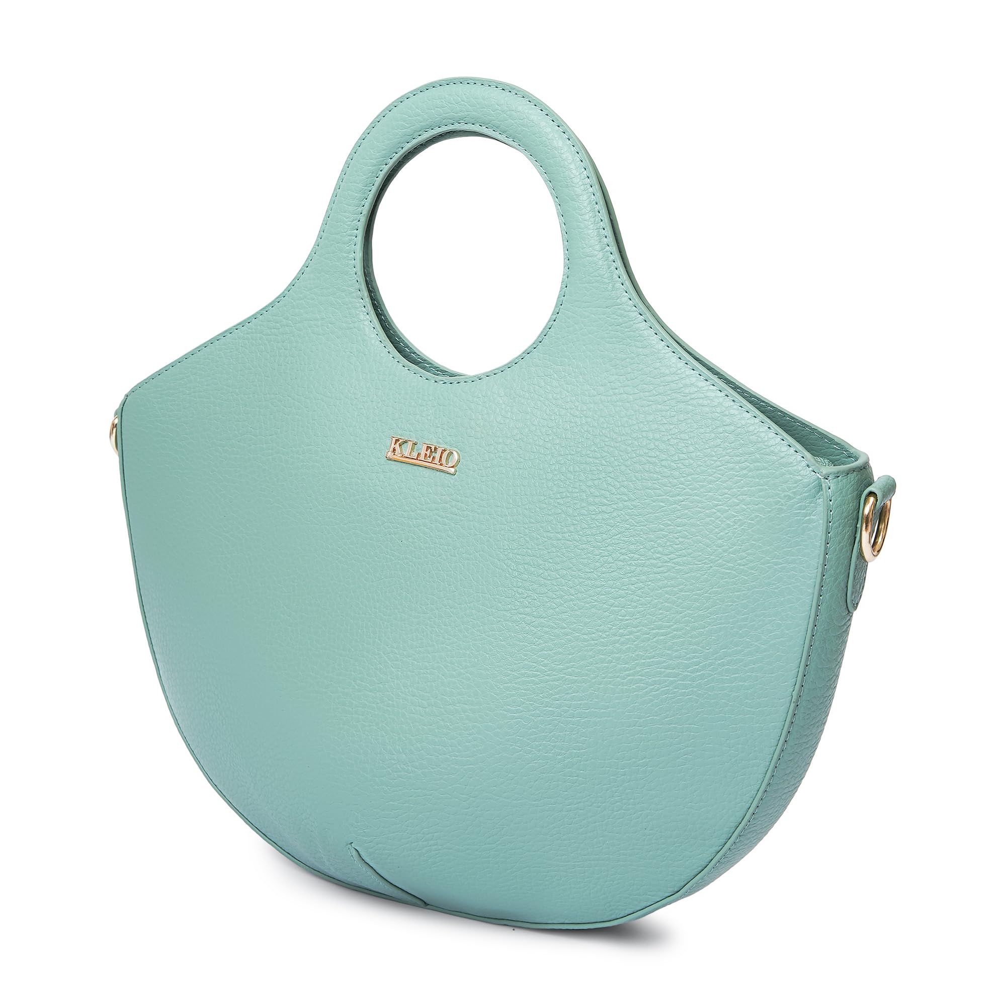 KLEIO Vegan Leather Curved Carryall Handbag for Women with Detachable Long Shoulder Strap 4