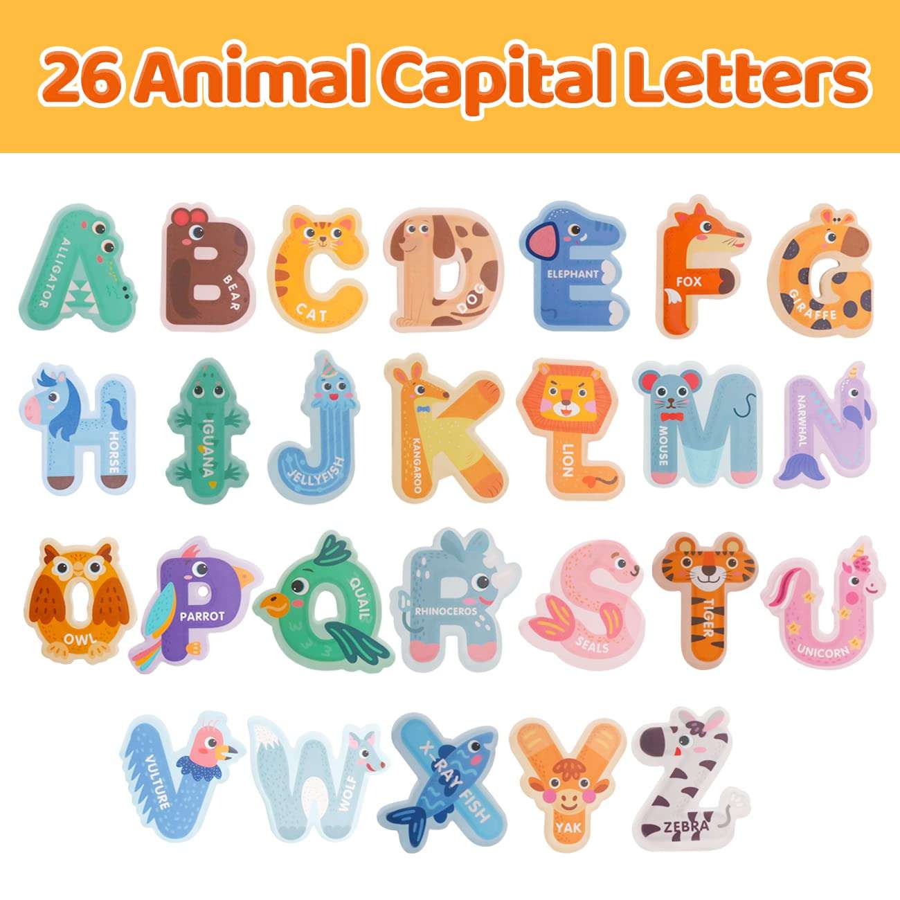 Jumbo Magnetic Letters, Magnets for Fridge, Large Magnetic Letters ABC Alphabet Magnets Uppercase Refrigerator for Kids Educational Preschool Learning Set Spelling Games for Toddlers 3 4 5 Years Old 6