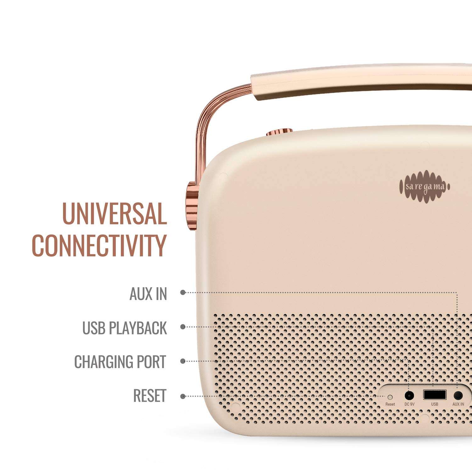 Saregama Carvaan 2.0 Hindi Portable Music Player - Sound by Harman/Kardon with 5000 Preloaded Songs and Podcast, FM/BT/AUX(Rose Gold) 3