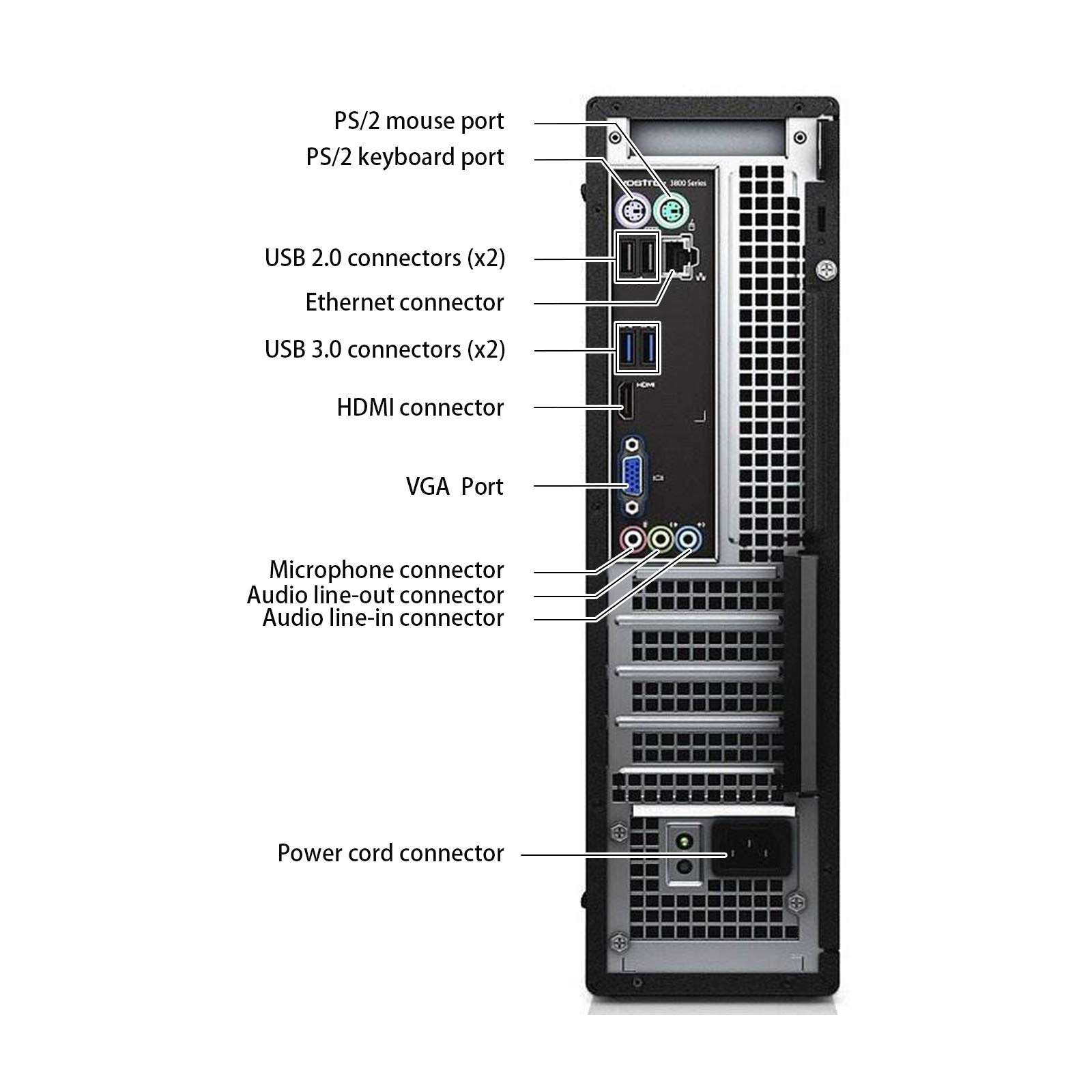 Dell Vostro 3800 Desktop Computer, Intel Quad Core i5-4570 up to 3.6GHz, 12G DDR3, 512G SSD, DVDRW, WiFi, Bluetooth, HDMI, VGA, Keyboard, Mouse, Win10 Pro 64 Supports English/French/Spanish(Renewed) 6