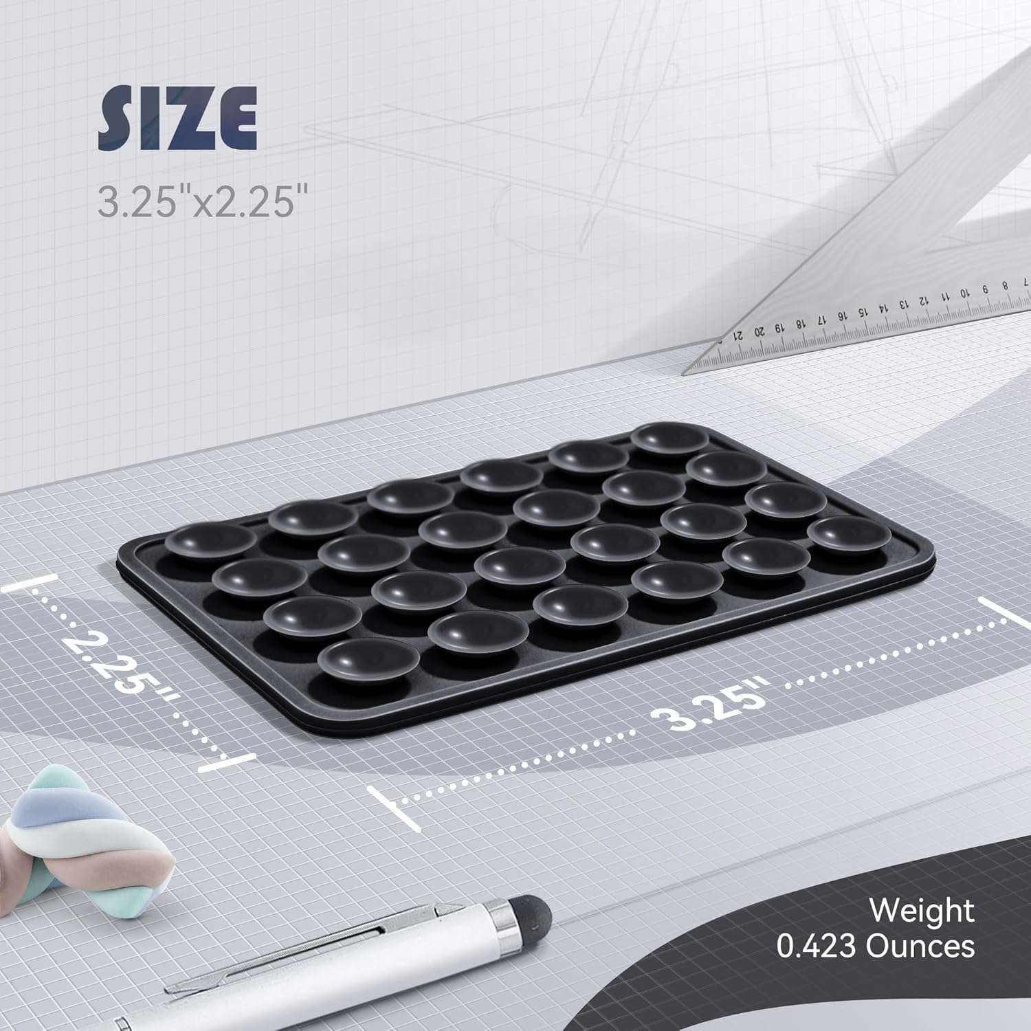 CERLINK 2Pcs Black Suction Phone Case Sticker Grip Silicone Holder Mount for Hands-Free Mobile Accessory Holder Grip, Video Phone Accessory Compatible Mirror, Shower 6